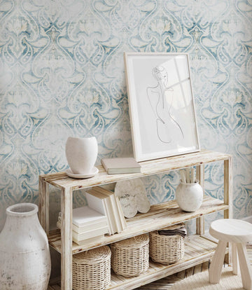 Paisley Damask Wallpaper from Olive et Oriel where you can shop wallpaper and artworks online