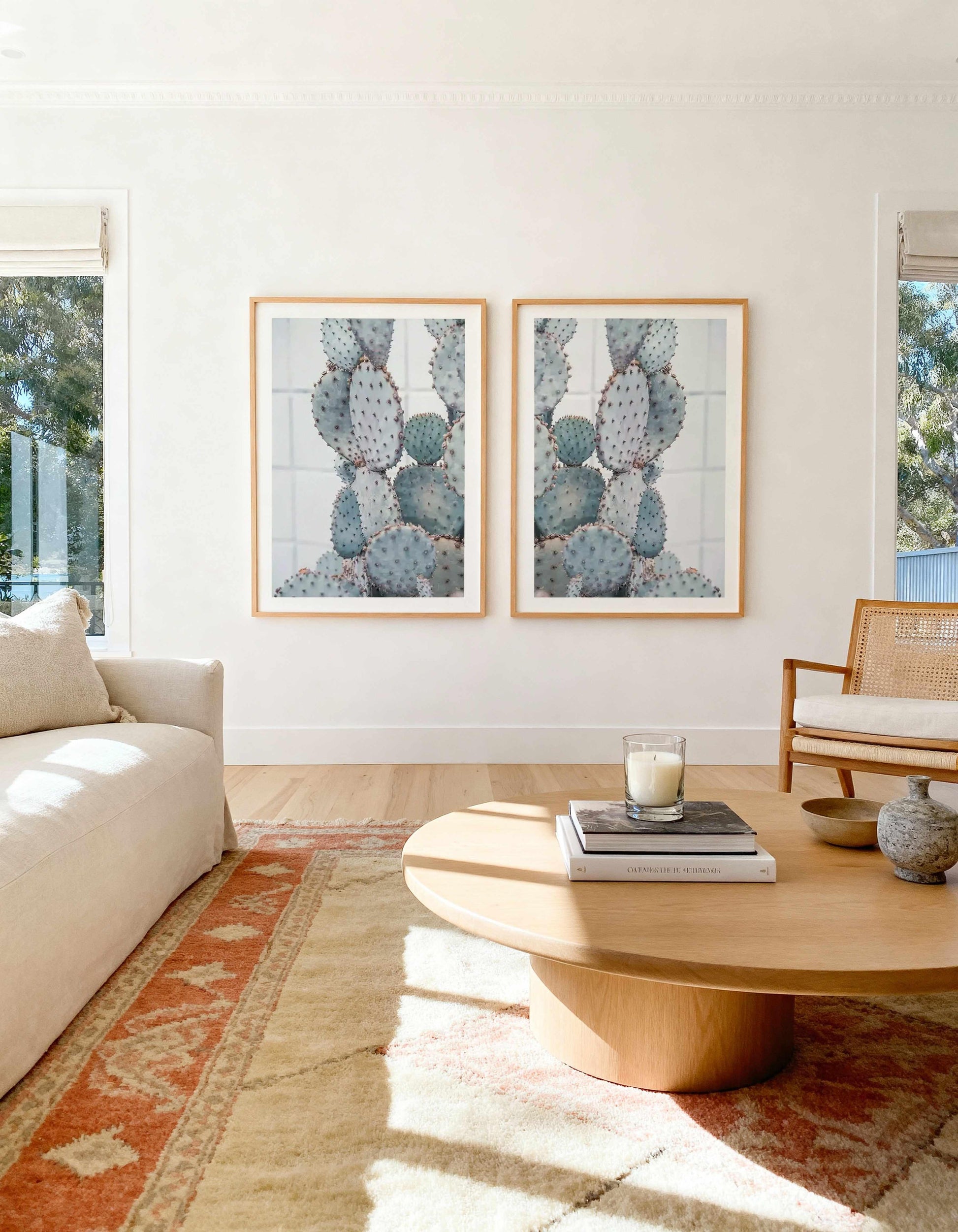 Pale Prickly Pear I & II Art Print Set of 2 | Matching Wall Art from Olive et Oriel where you can shop wallpaper and artworks online