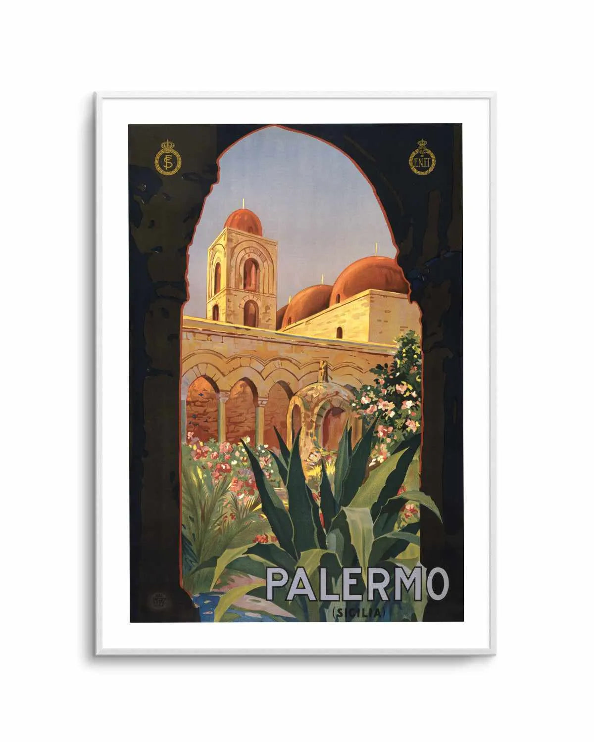 Palermo Vintage Poster Art Print from Olive et Oriel where you can shop wallpaper and artworks online