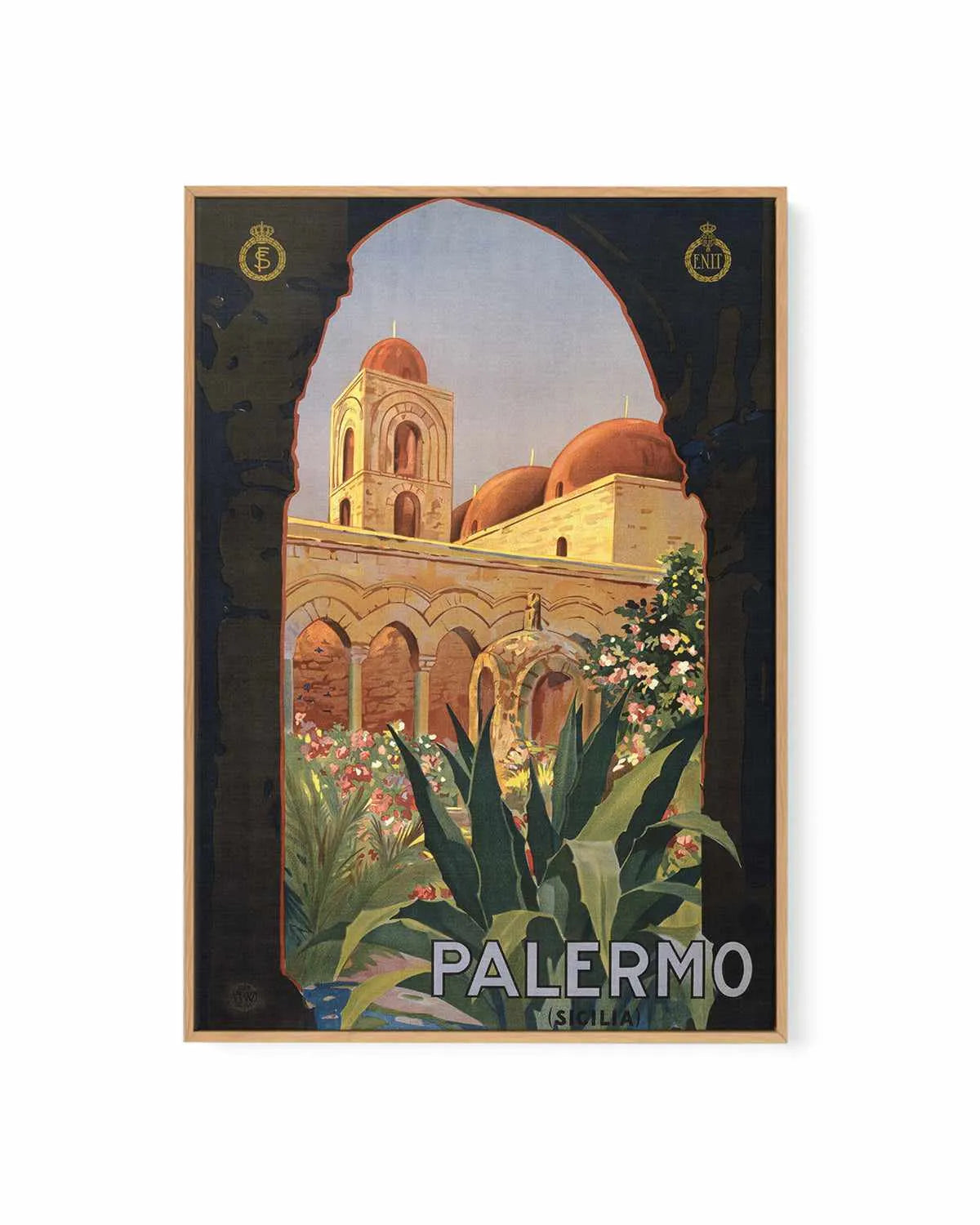 Palermo Vintage Poster | Framed Canvas Art Print from Olive et Oriel where you can shop wallpaper and artworks online