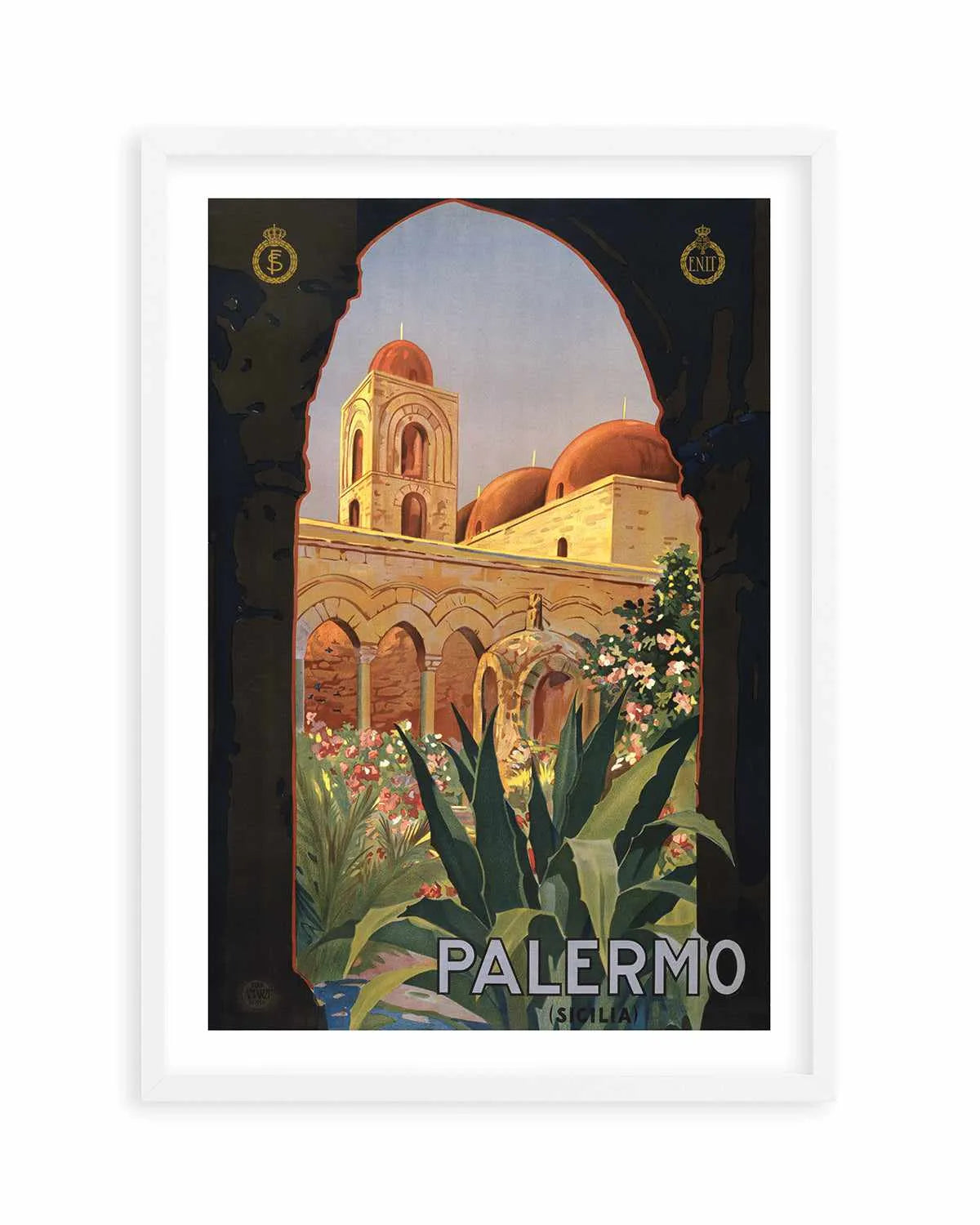Palermo Vintage Poster Art Print from Olive et Oriel where you can shop wallpaper and artworks online