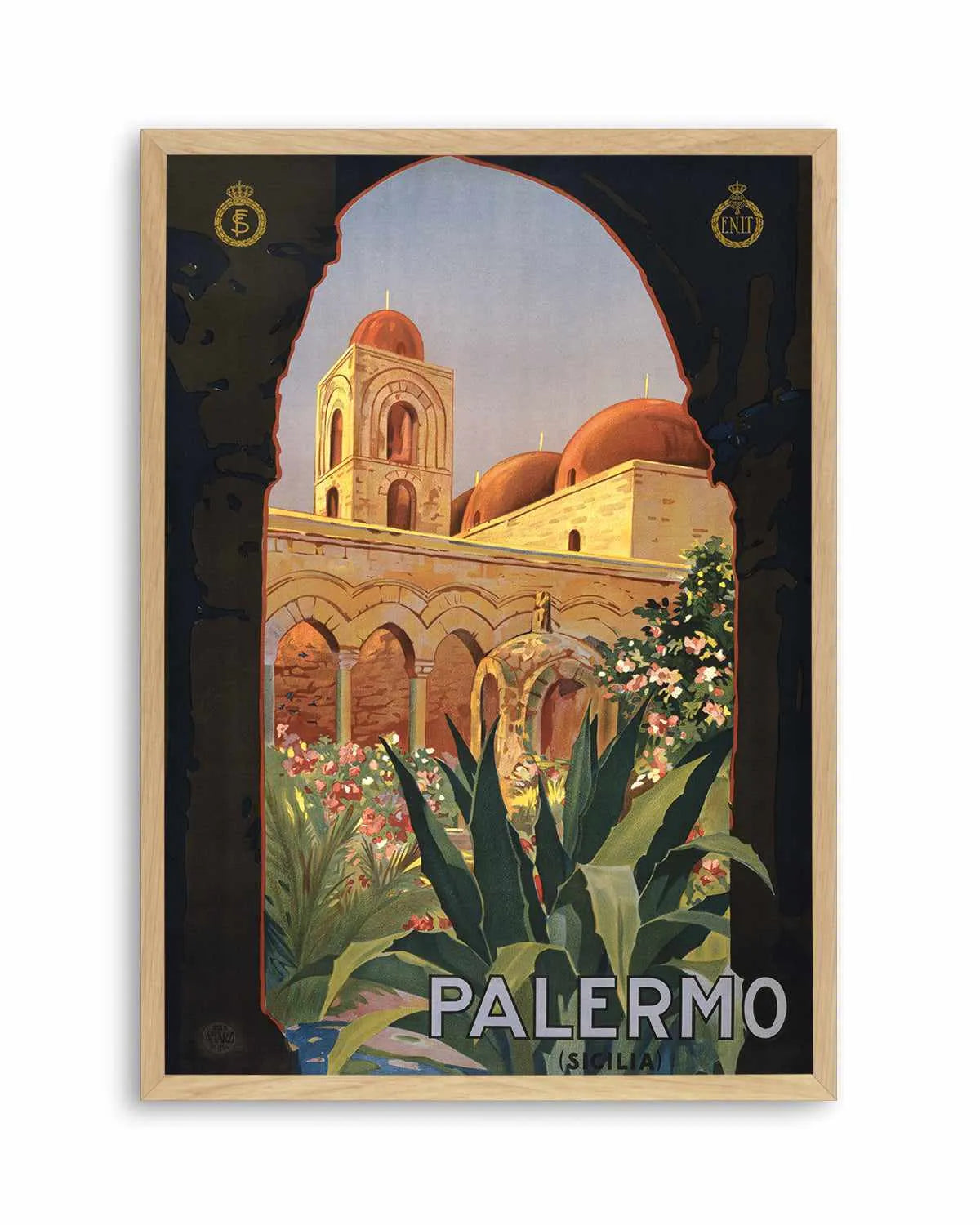 Palermo Vintage Poster Art Print from Olive et Oriel where you can shop wallpaper and artworks online