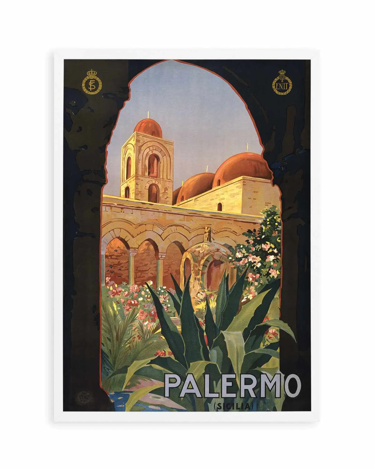 Palermo Vintage Poster Art Print from Olive et Oriel where you can shop wallpaper and artworks online