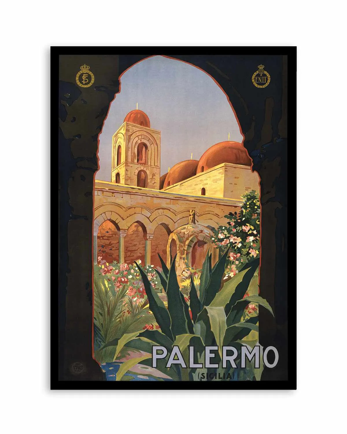 Palermo Vintage Poster Art Print from Olive et Oriel where you can shop wallpaper and artworks online
