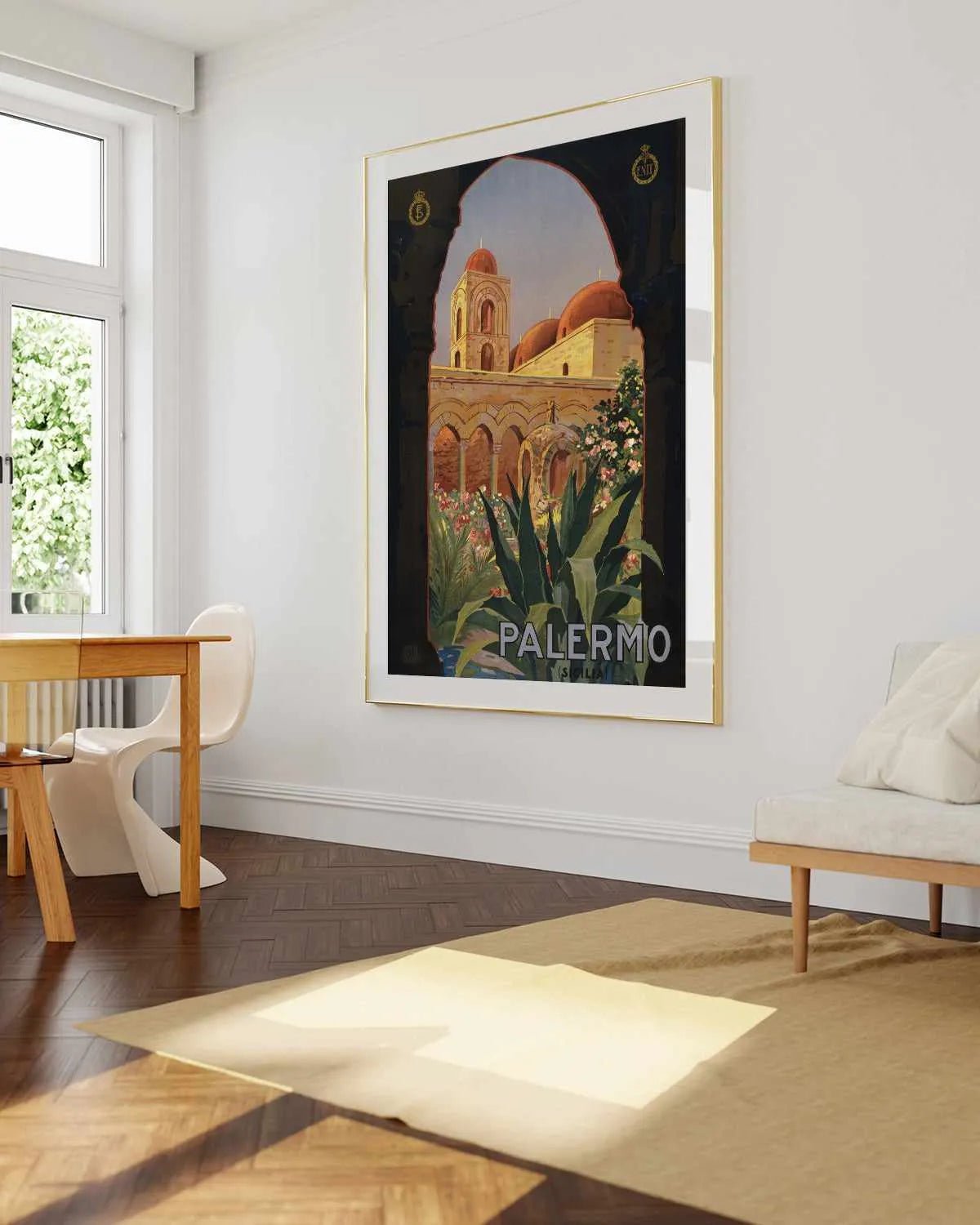Palermo Vintage Poster Art Print from Olive et Oriel where you can shop wallpaper and artworks online