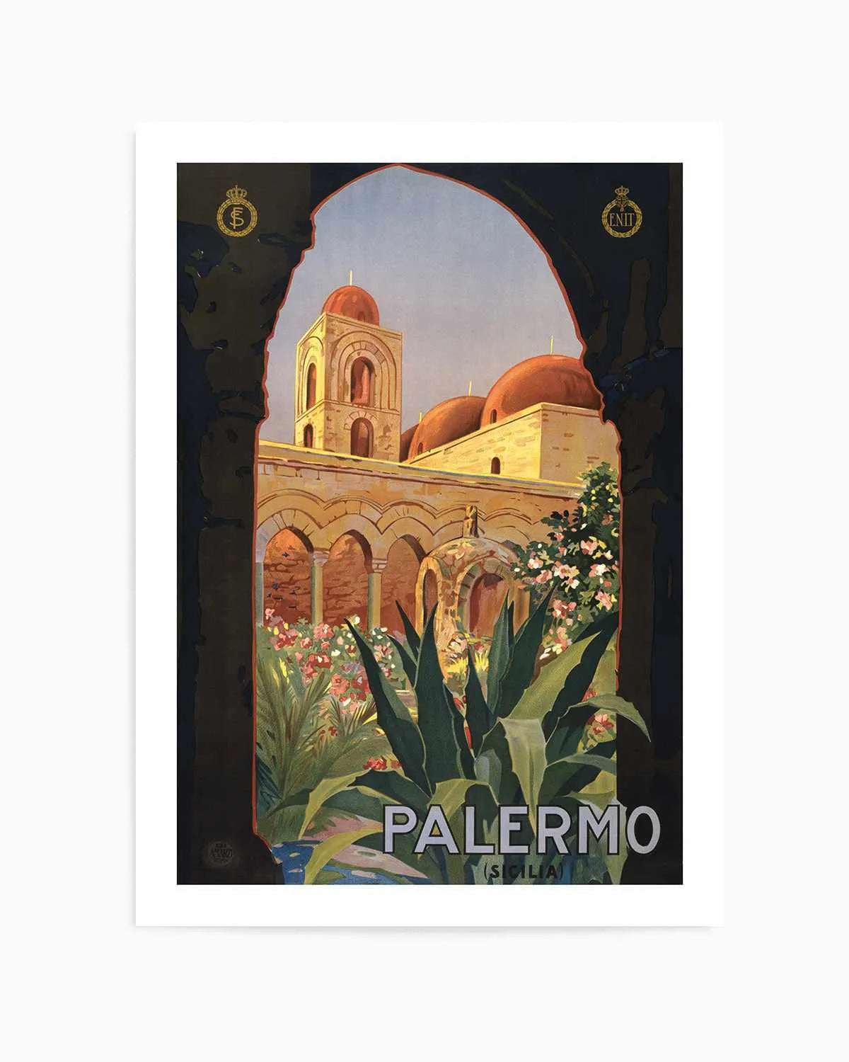 Palermo Vintage Poster Art Print from Olive et Oriel where you can shop wallpaper and artworks online