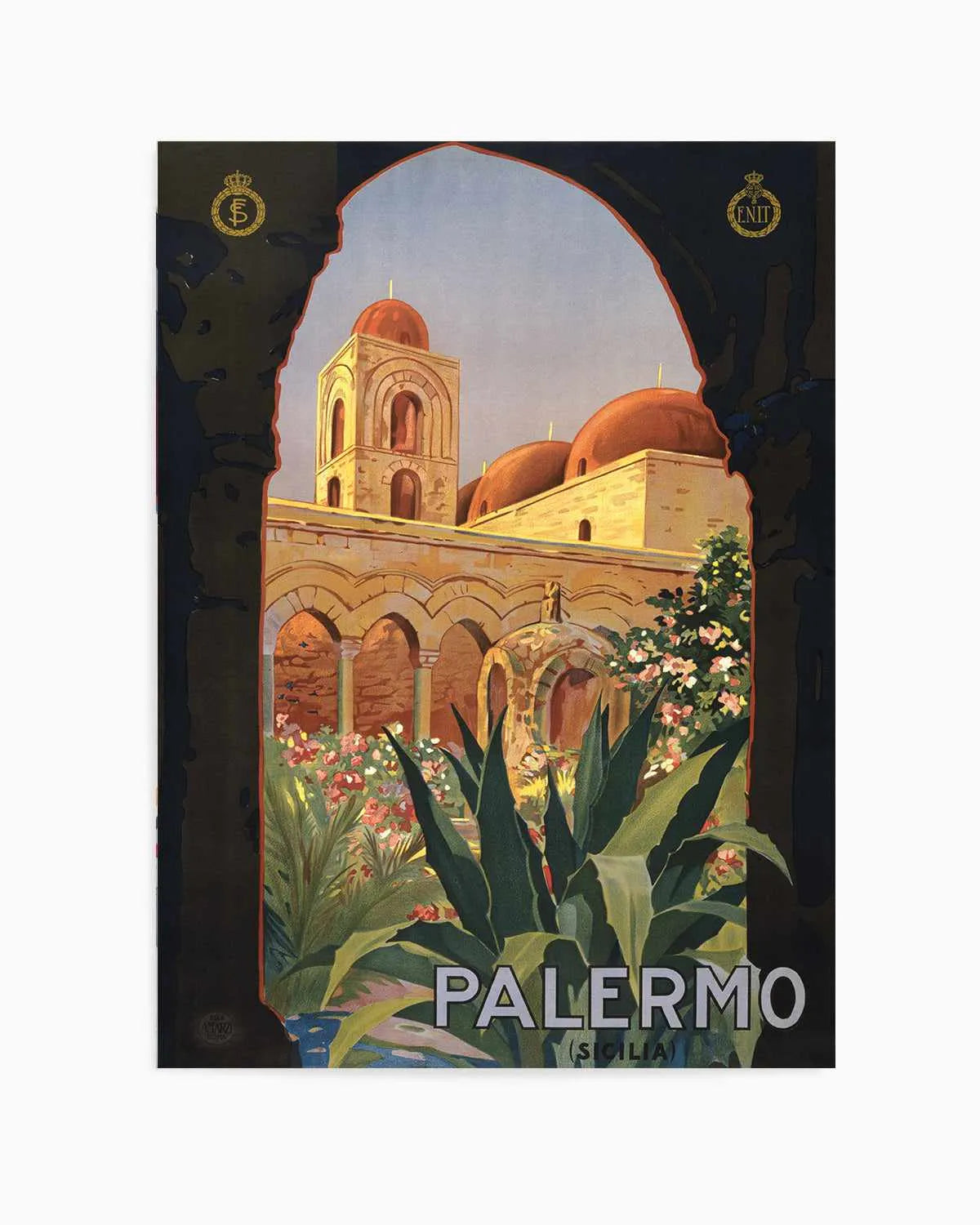 Palermo Vintage Poster Art Print from Olive et Oriel where you can shop wallpaper and artworks online