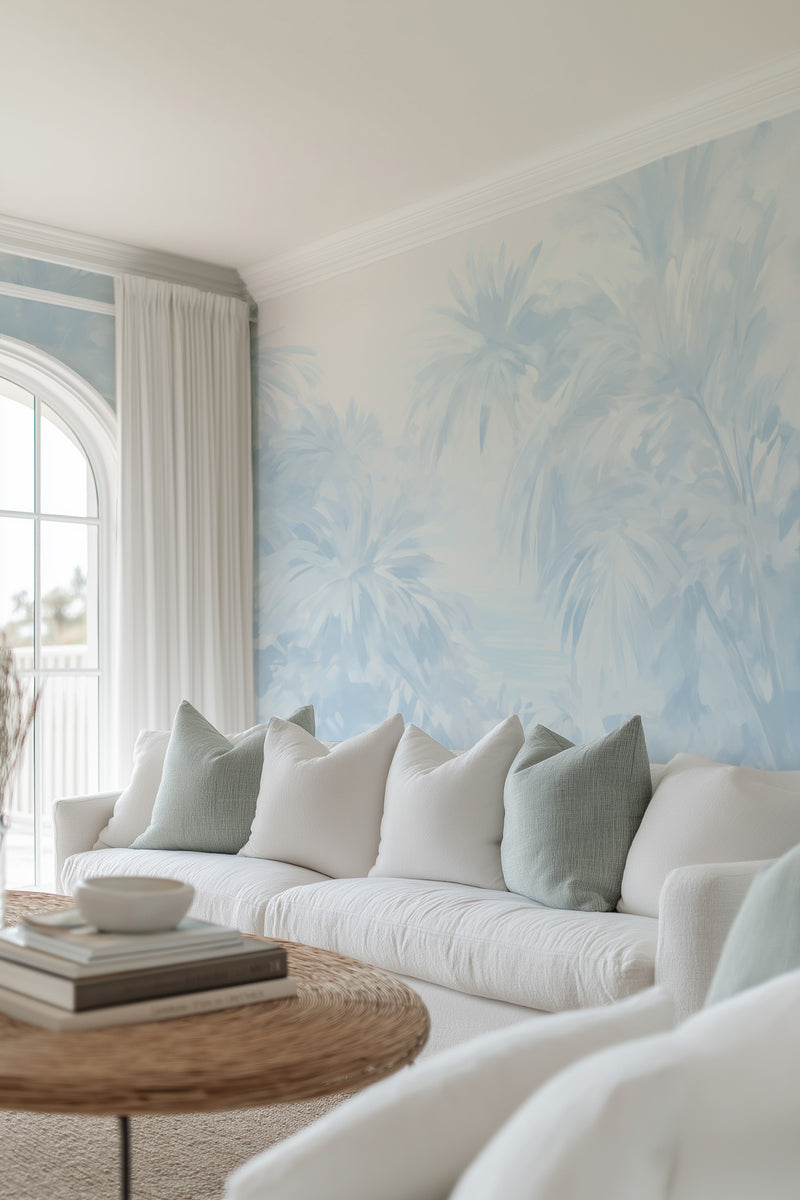 Palisade Blue Palms Wallpaper Mural