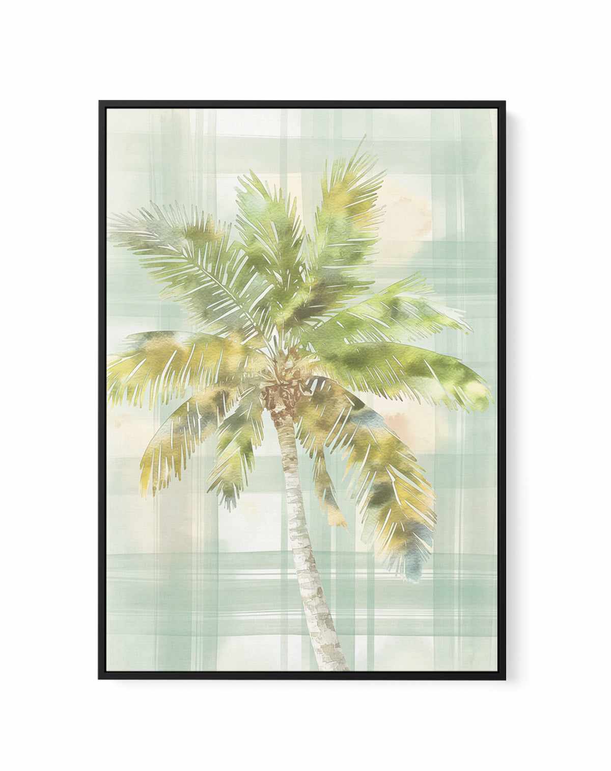 Palm Checks II | Framed Canvas Art Print