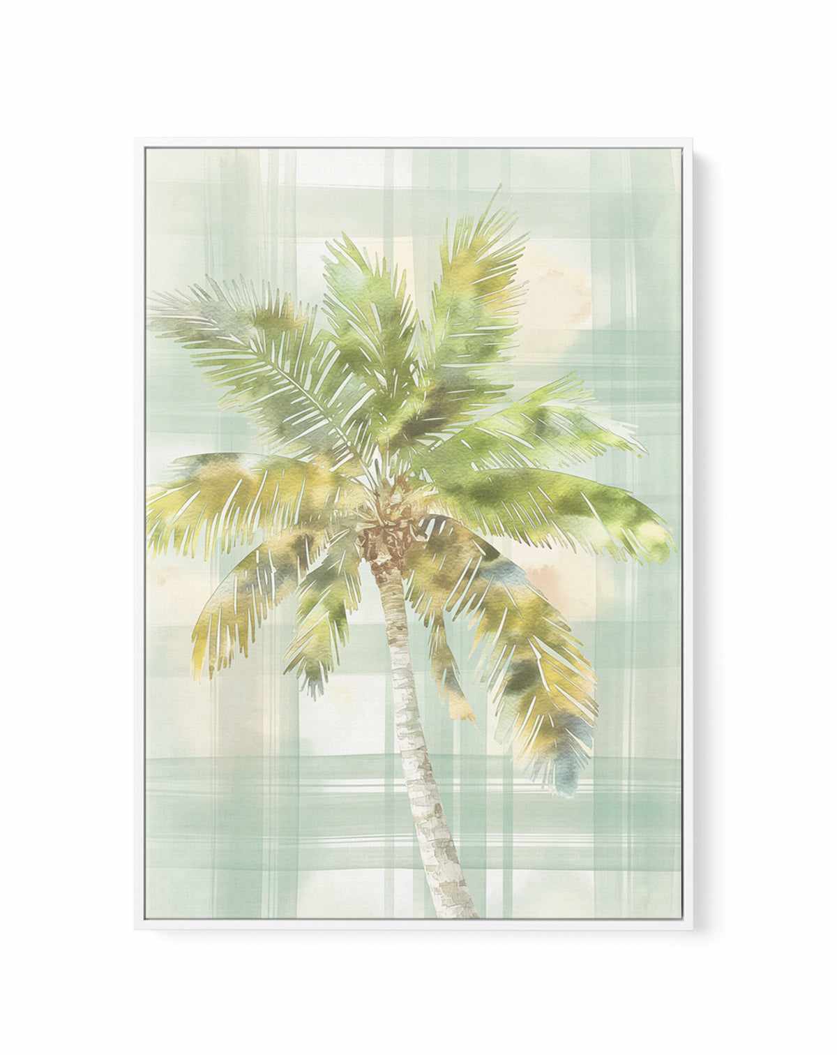 Palm Checks II | Framed Canvas Art Print