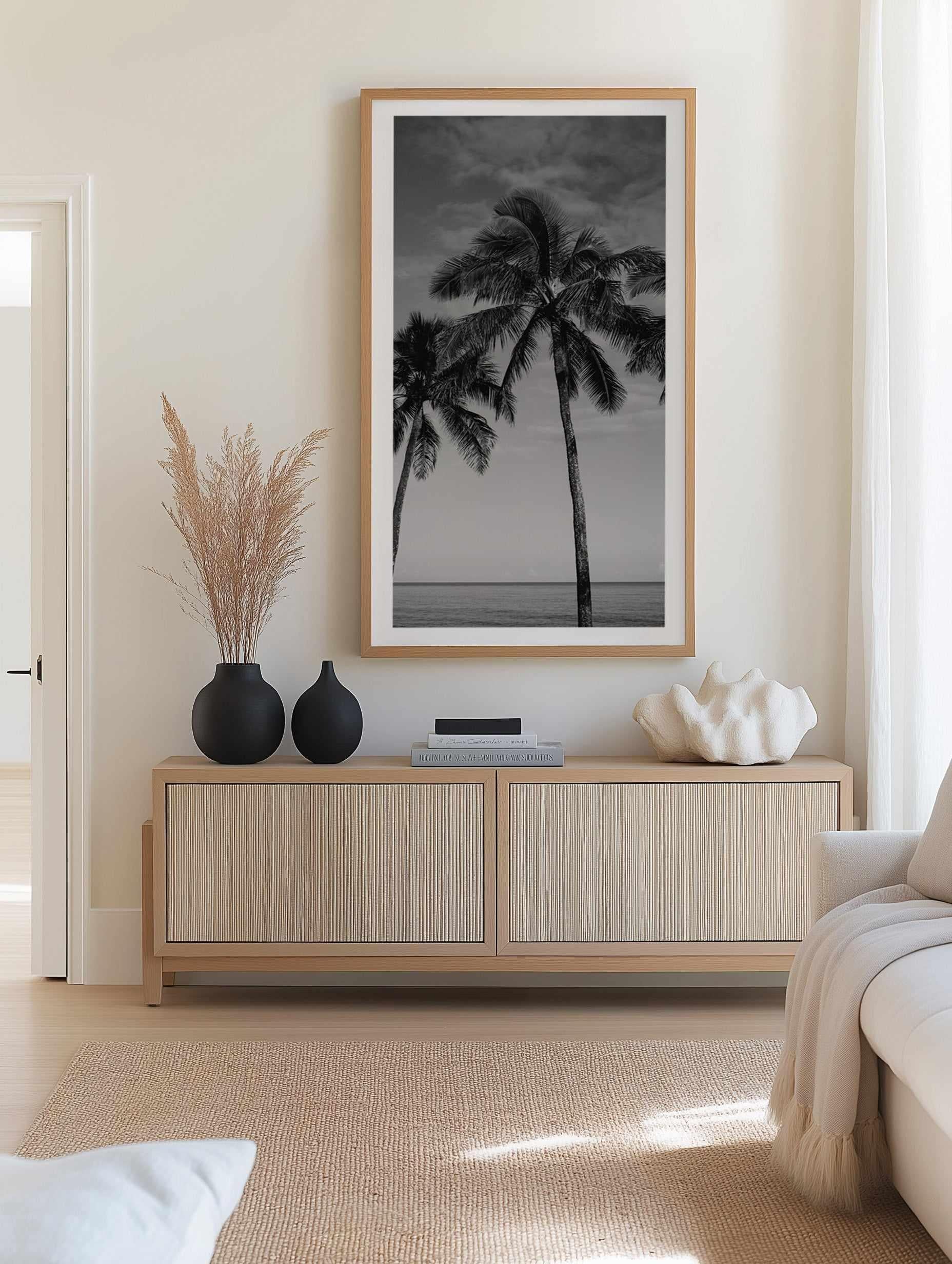 Palm Paradise B&W | Panoramic Art Print from Olive et Oriel where you can shop wallpaper and artworks online