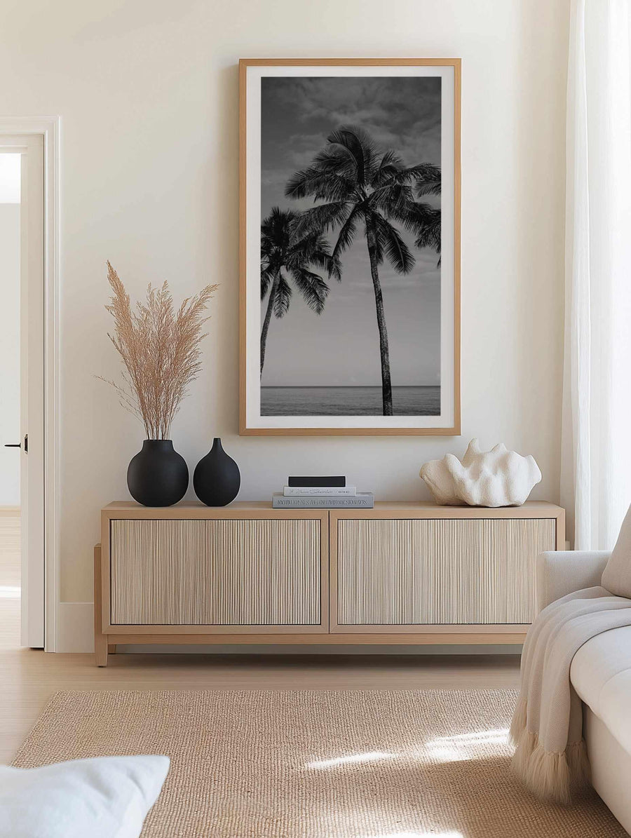 Palm Paradise B&W | Panoramic Art Print from Olive et Oriel where you can shop wallpaper and artworks online