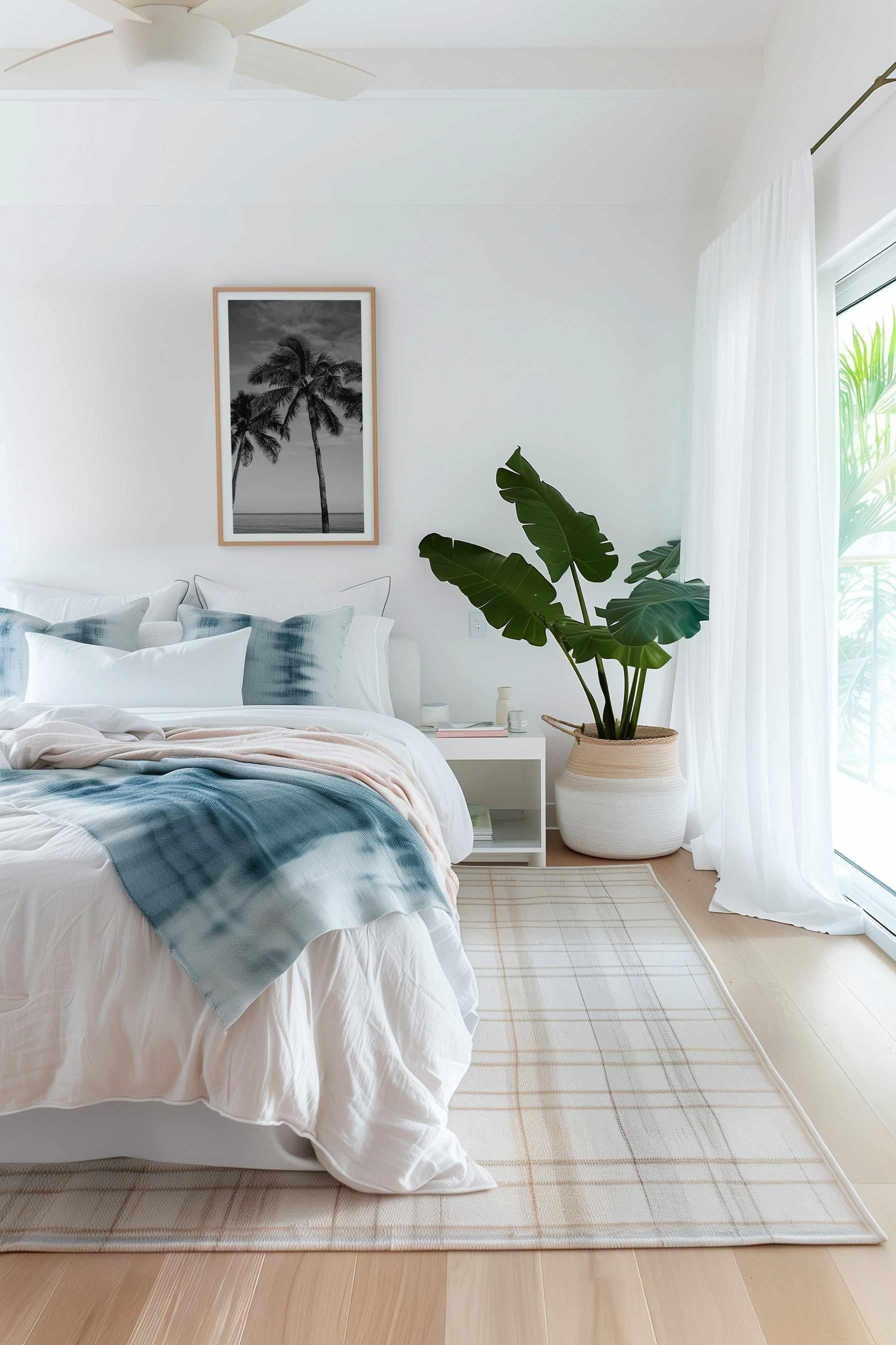 Palm Paradise B&W | Panoramic Art Print from Olive et Oriel where you can shop wallpaper and artworks online