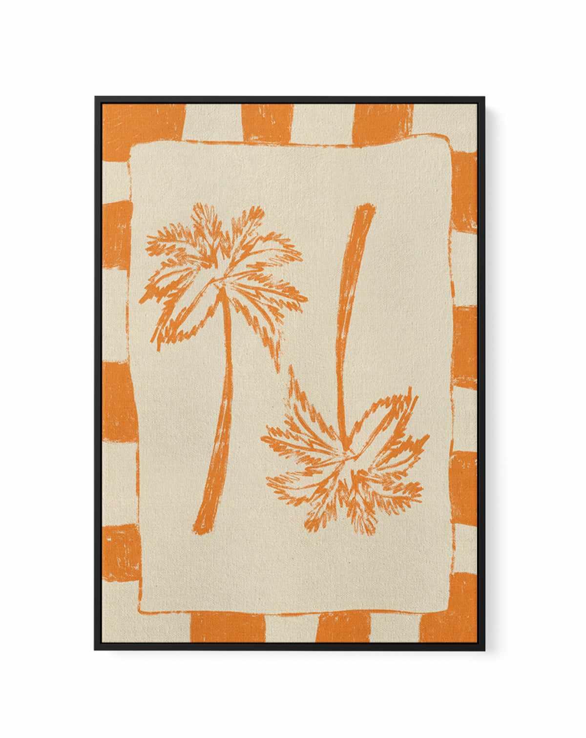 Palm Paradise Orange by Shatha Al Dafai | Framed Canvas Art Print from Olive et Oriel where you can shop wallpaper and artworks online