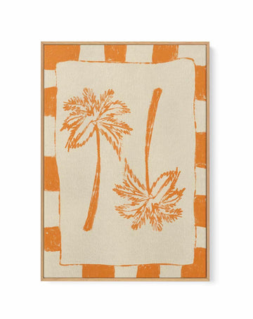 Palm Paradise Orange by Shatha Al Dafai | Framed Canvas Art Print from Olive et Oriel where you can shop wallpaper and artworks online