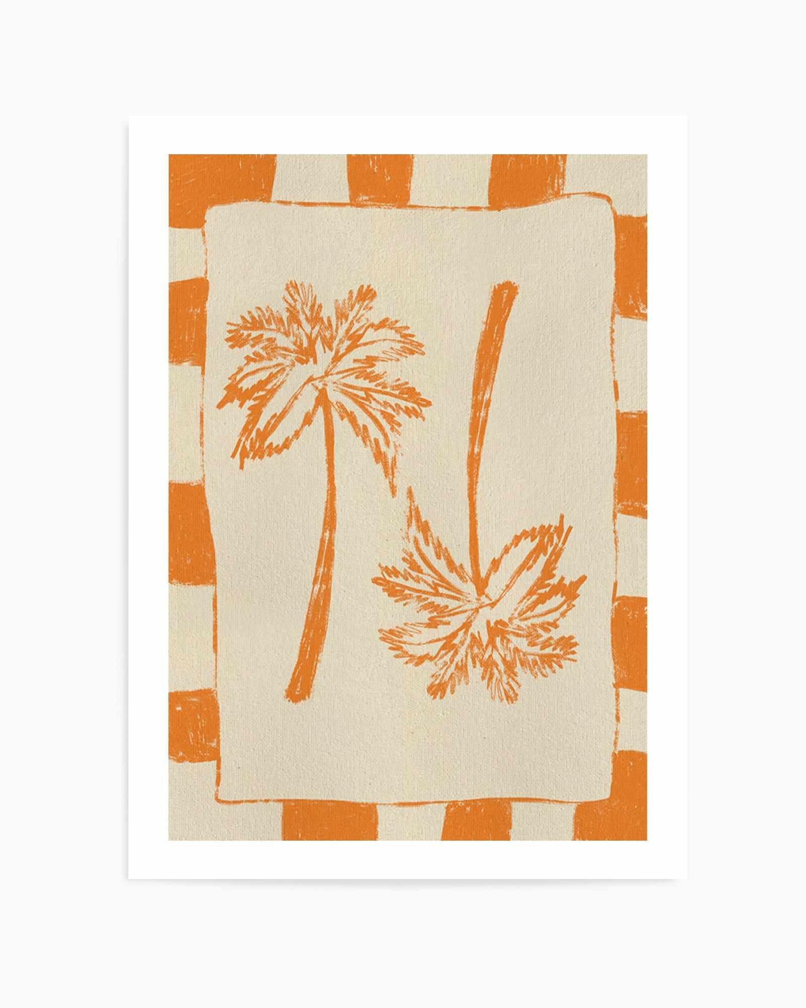 Palm Paradise Orange by Shatha Al Dafai | Art Print from Olive et Oriel where you can shop wallpaper and artworks online