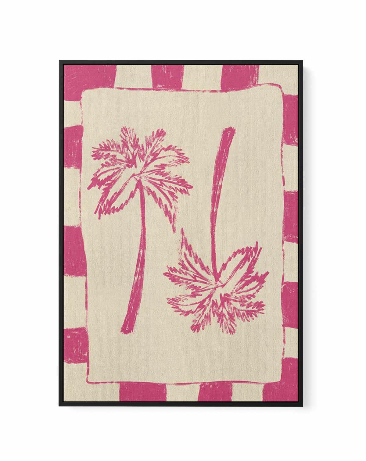 Palm Paradise Pink by Shatha Al Dafai | Framed Canvas Art Print from Olive et Oriel where you can shop wallpaper and artworks online