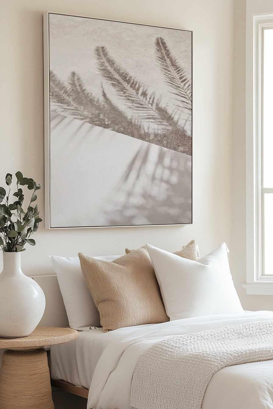 Palm Shadow I | Framed Canvas Art Print