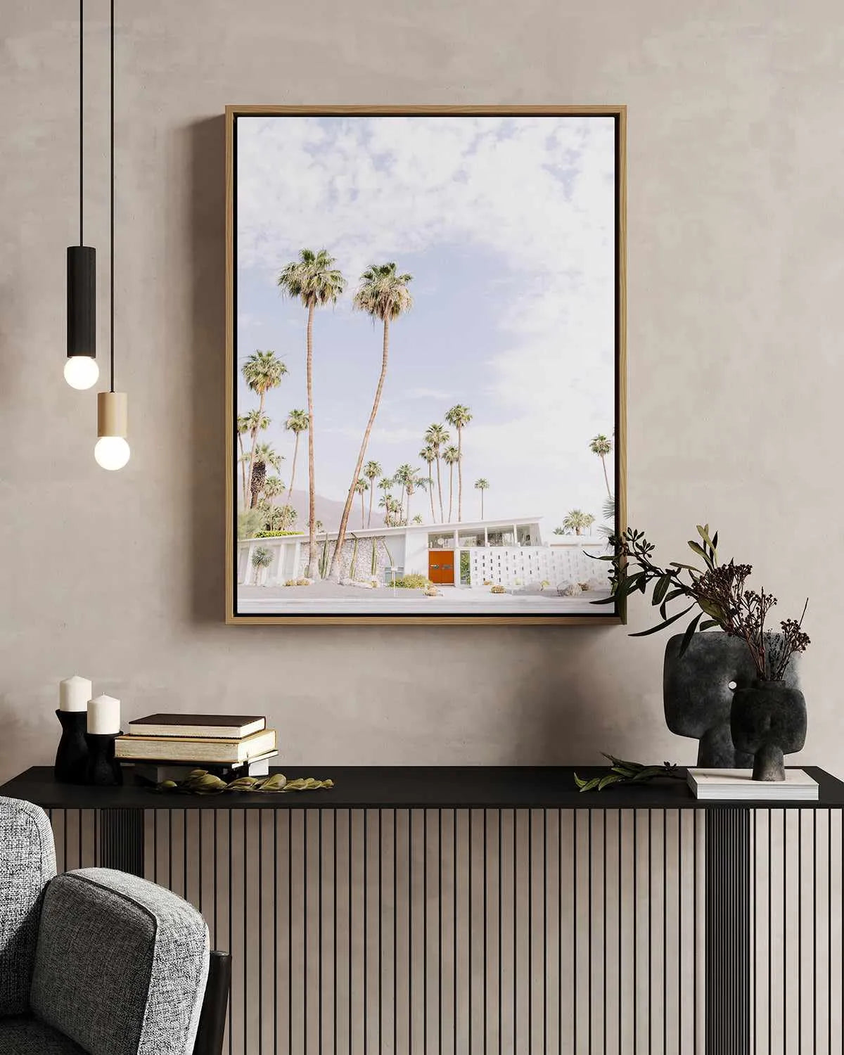 Palm Springs Bliss I | Framed Canvas Art Print from Olive et Oriel where you can shop wallpaper and artworks online