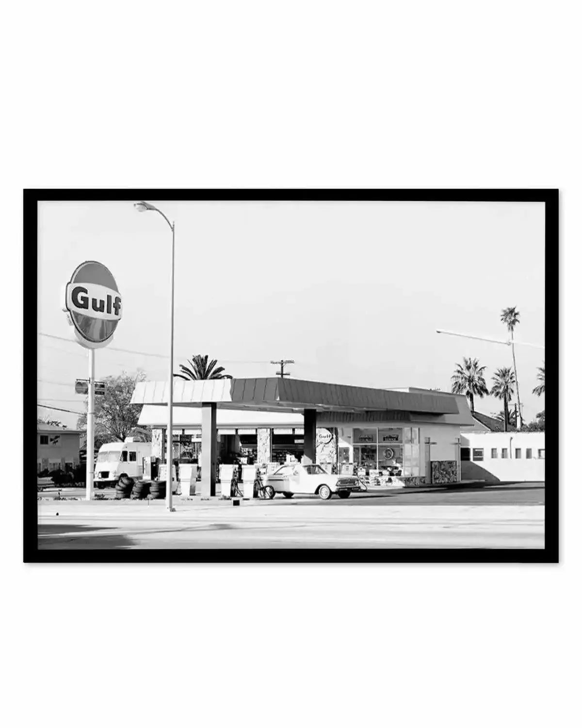 Palm Springs Gas Station Art Print from Olive et Oriel where you can shop wallpaper and artworks online