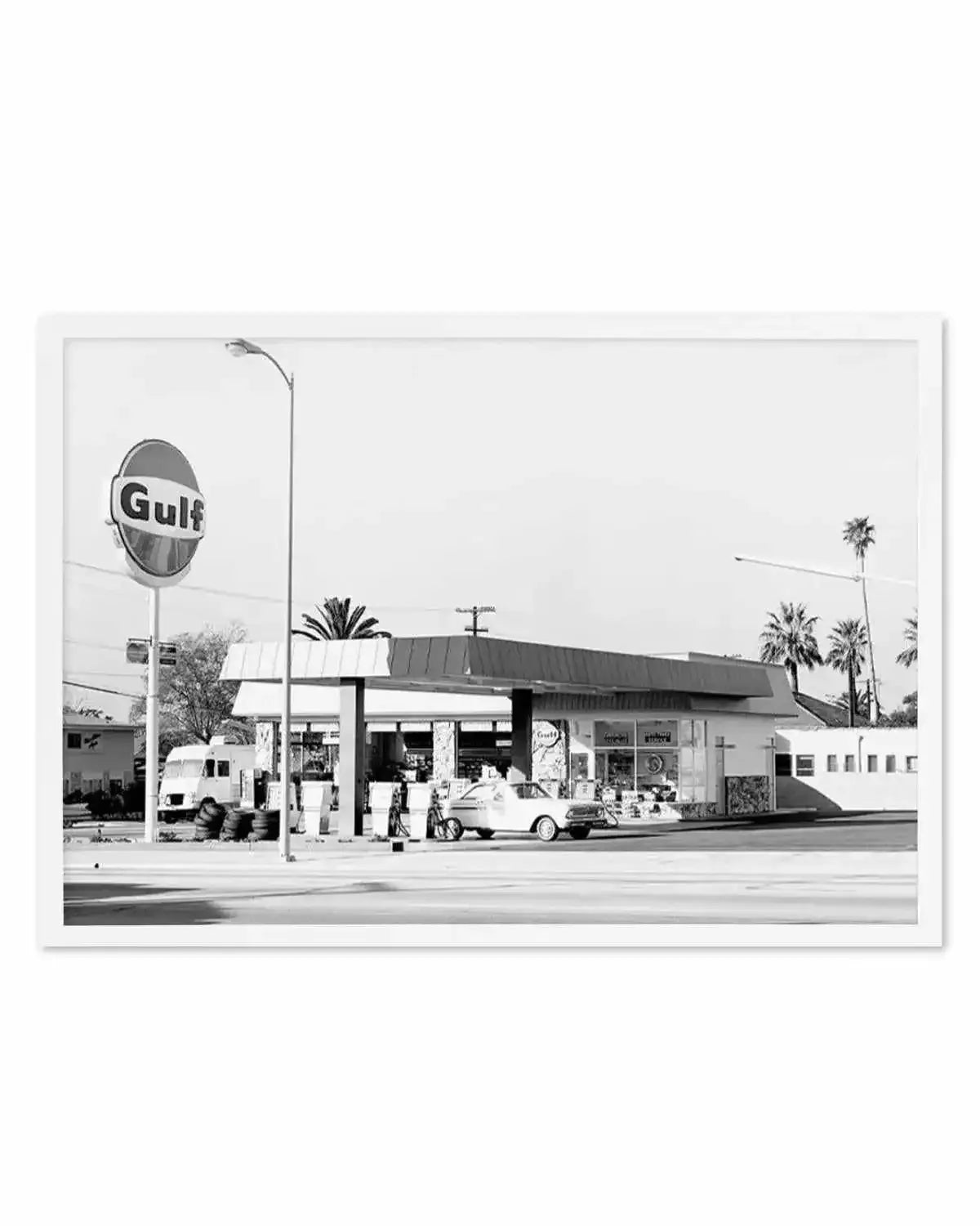Palm Springs Gas Station Art Print from Olive et Oriel where you can shop wallpaper and artworks online