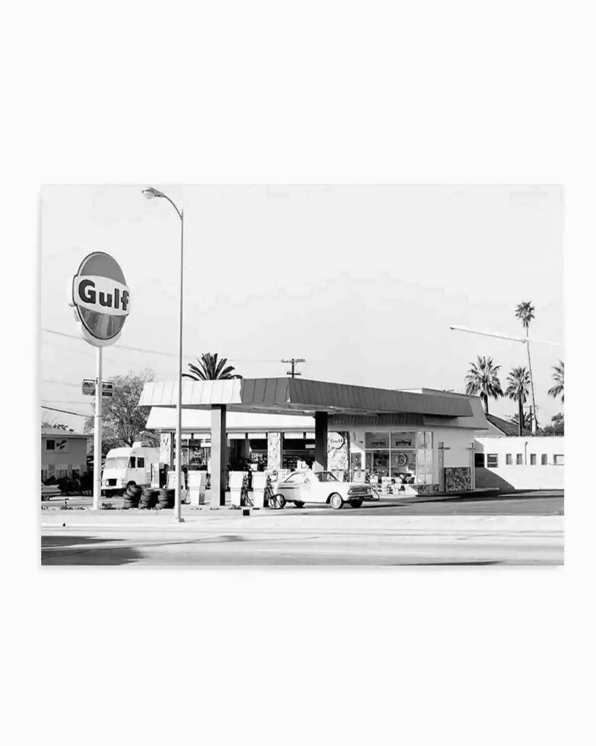 Palm Springs Gas Station Art Print from Olive et Oriel where you can shop wallpaper and artworks online