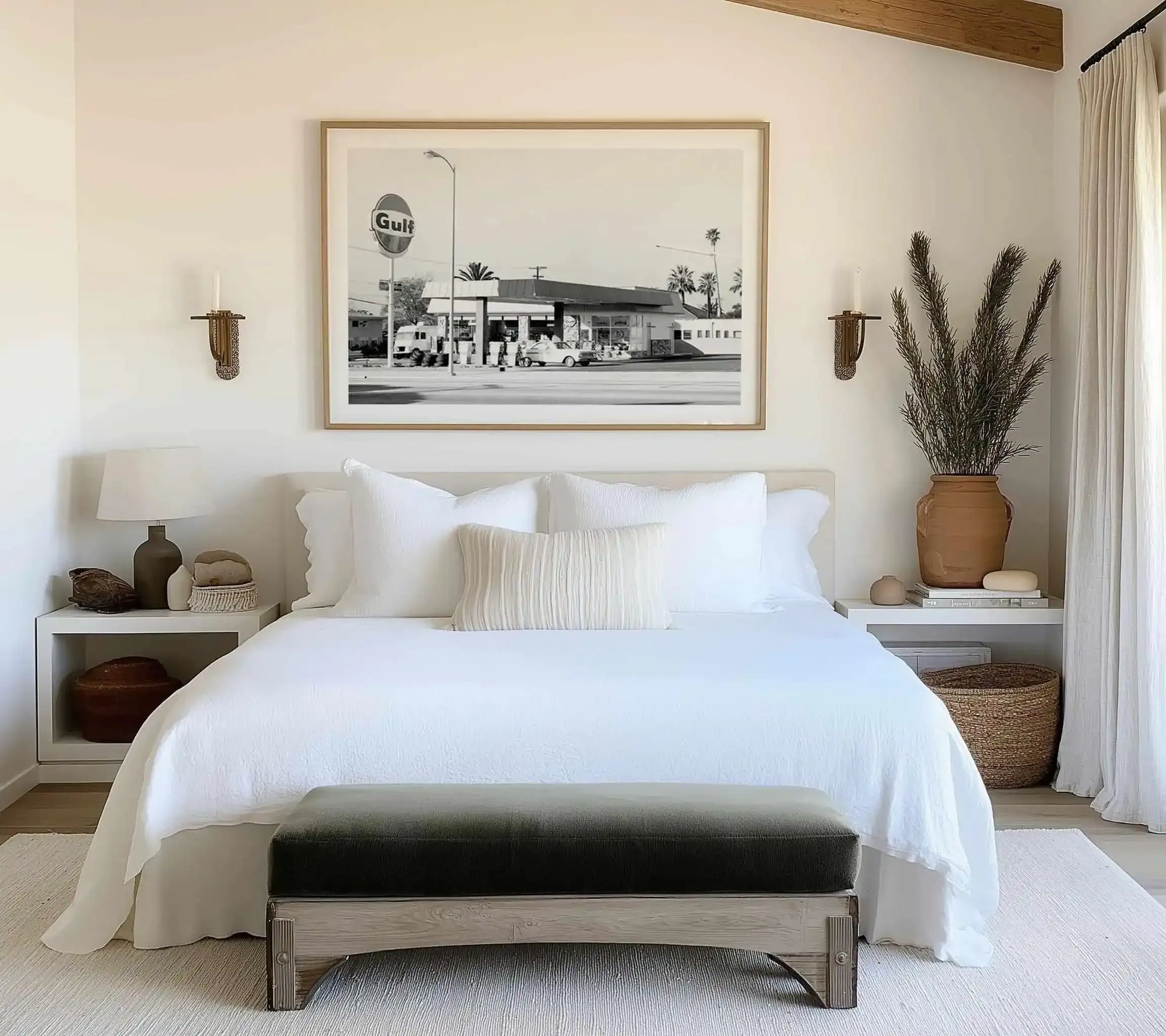 Palm Springs Gas Station Art Print from Olive et Oriel where you can shop wallpaper and artworks online