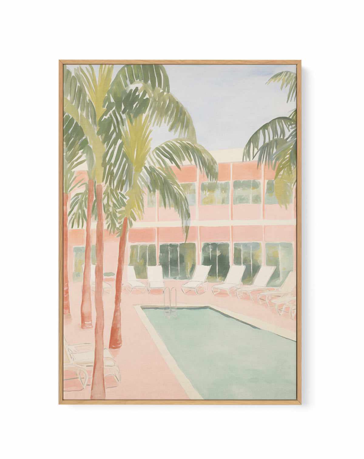 Palm Springs Motel | Framed Canvas Art Print