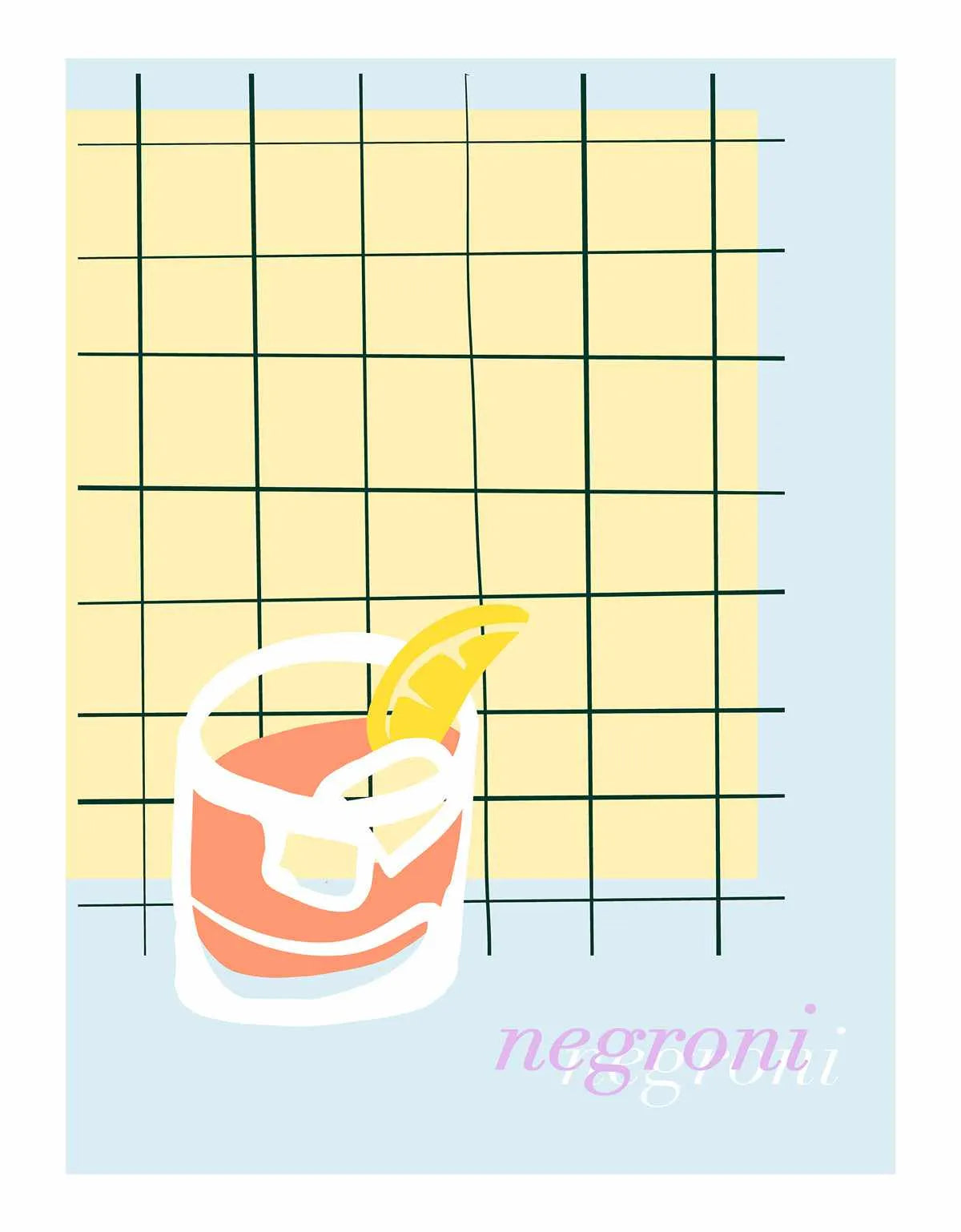 Palm Springs Negroni Art Print from Olive et Oriel where you can shop wallpaper and artworks online