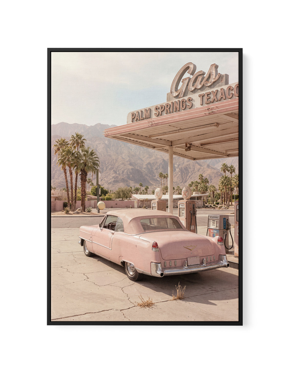 Palm Springs Pink Cadillac III | Framed Canvas Art Print