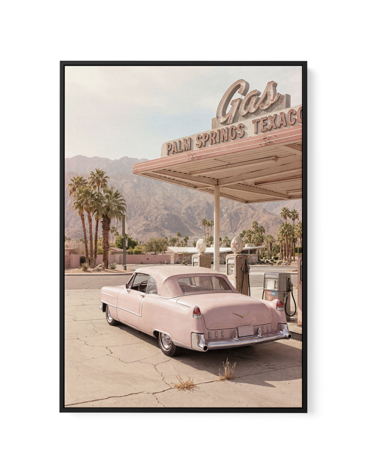 Palm Springs Pink Cadillac III | Framed Canvas Art Print