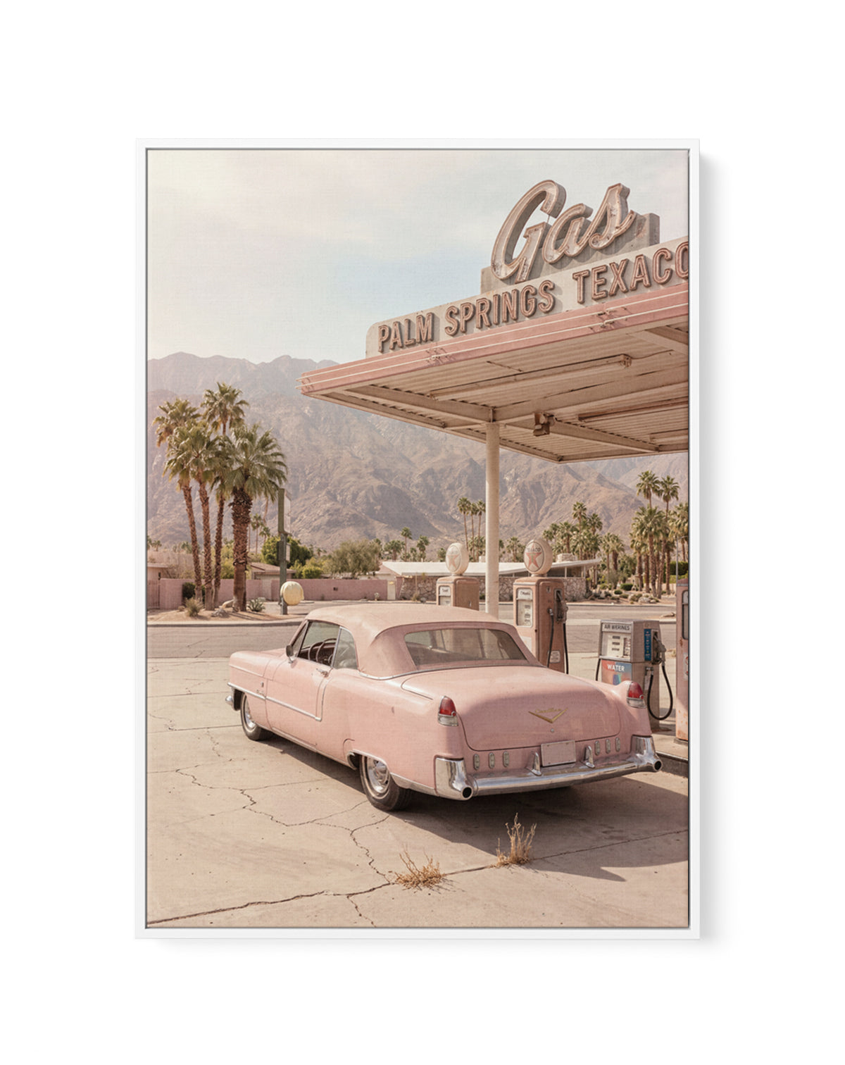 Palm Springs Pink Cadillac III | Framed Canvas Art Print