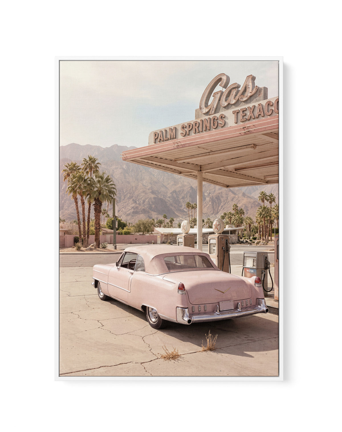 Palm Springs Pink Cadillac III | Framed Canvas Art Print