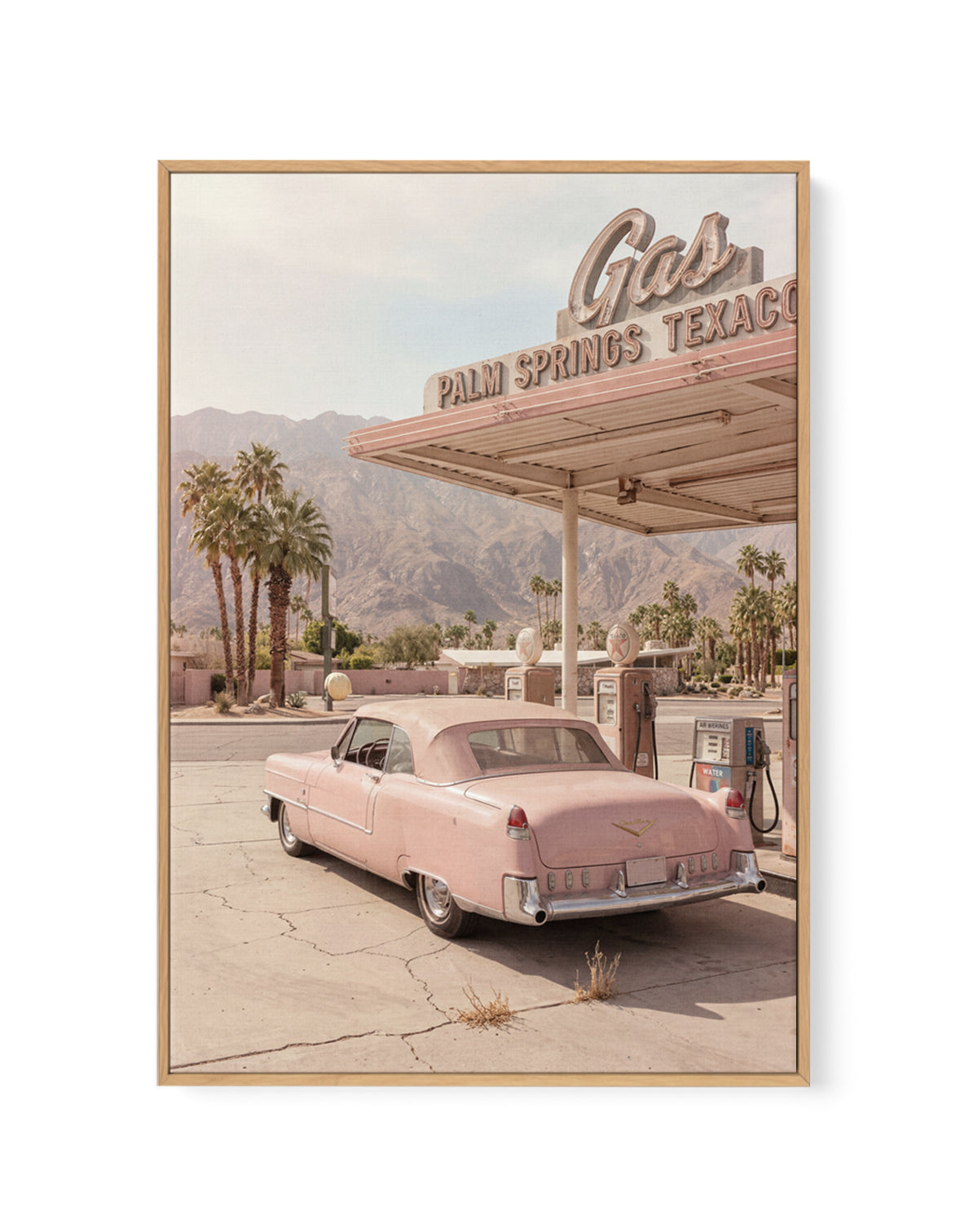 Palm Springs Pink Cadillac III | Framed Canvas Art Print