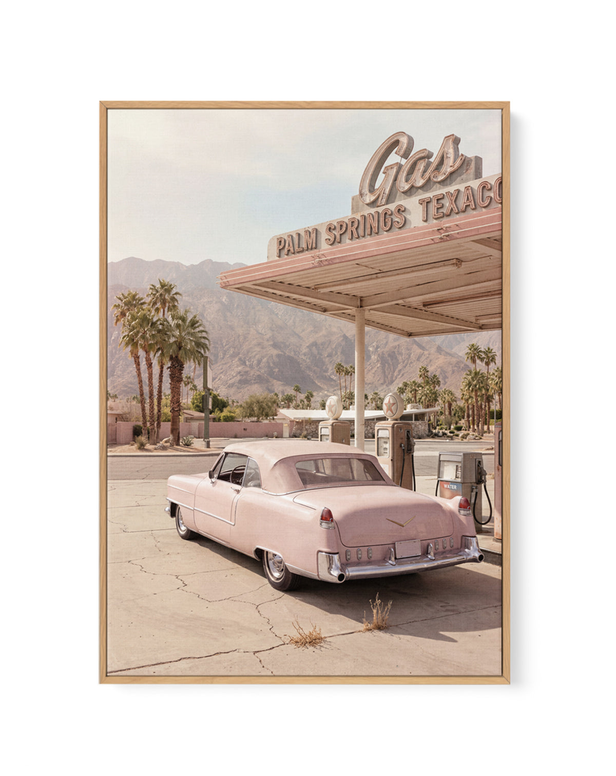 Palm Springs Pink Cadillac III | Framed Canvas Art Print