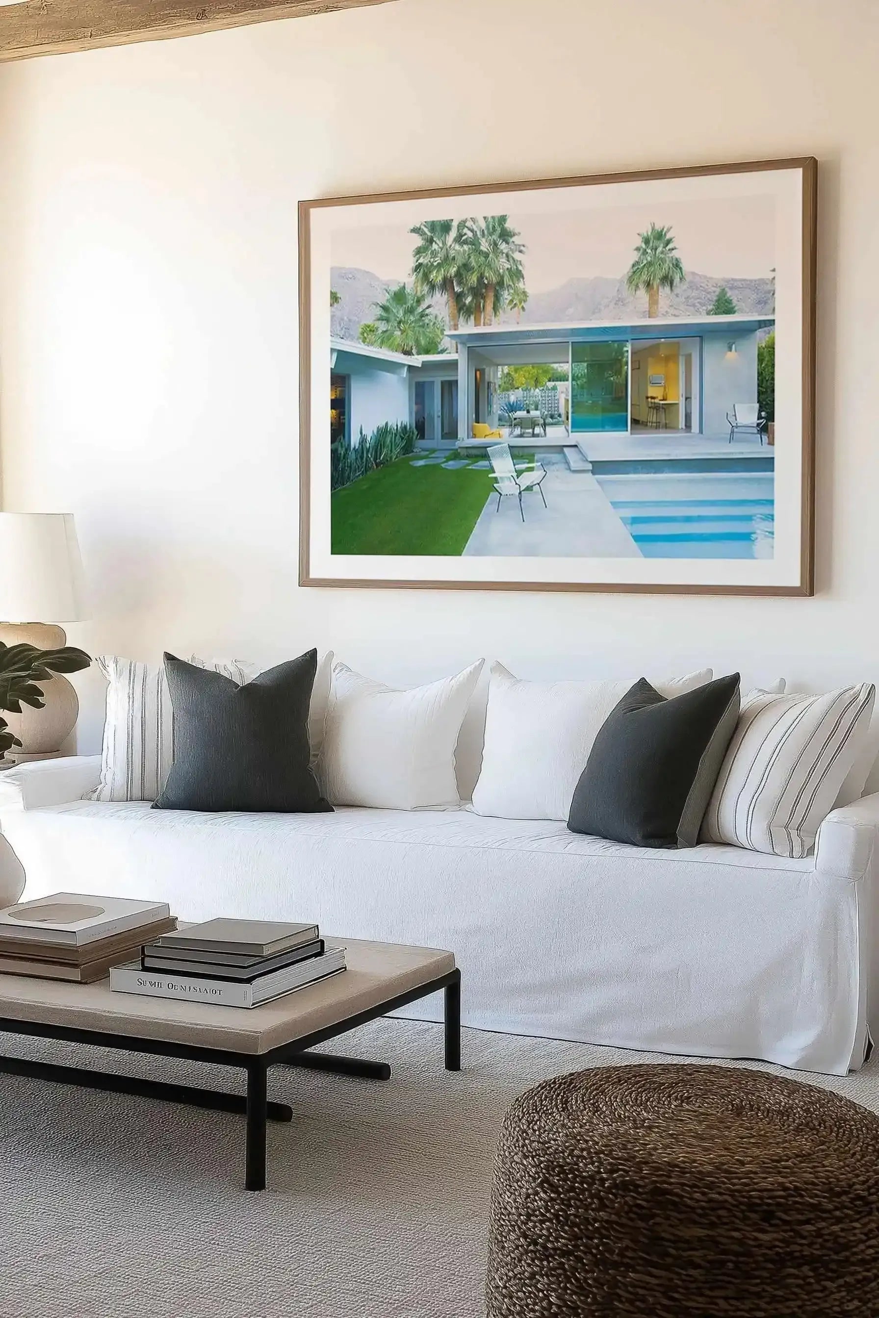 Palm Springs Poolside Art Print from Olive et Oriel where you can shop wallpaper and artworks online
