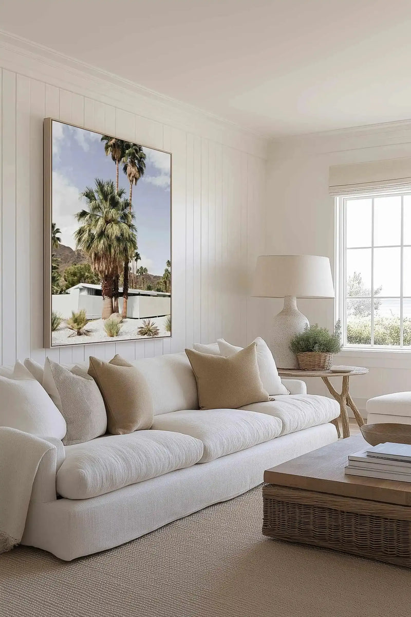 Palm Springs Streets | Framed Canvas Art Print green vintage art print