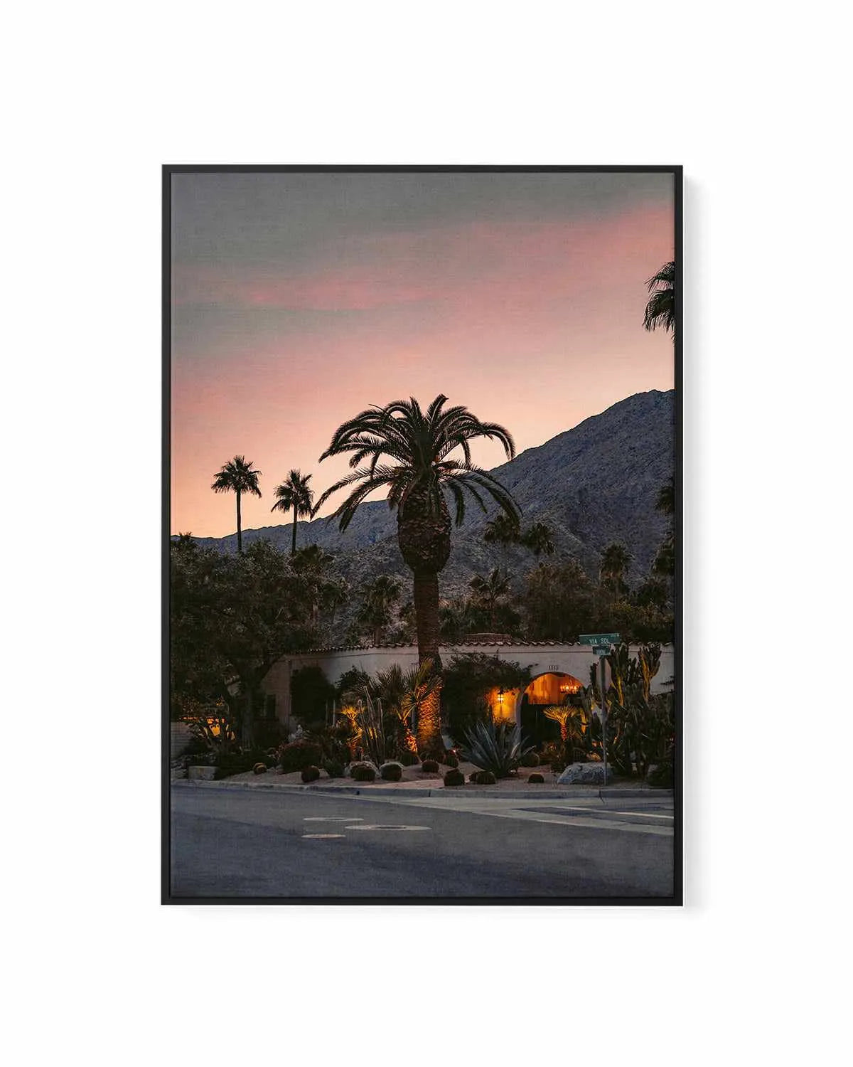 Palm Springs Sunsets by Finn Skagn | Framed Canvas Art Print from Olive et Oriel where you can shop wallpaper and artworks online