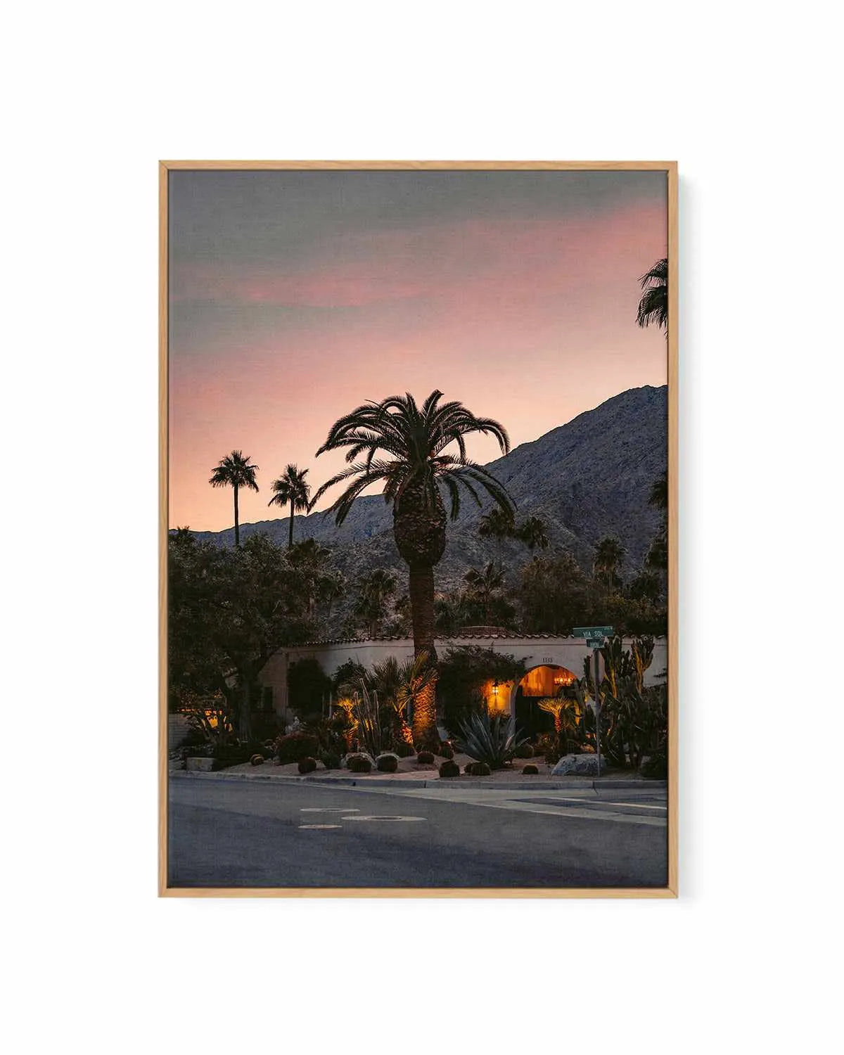 Palm Springs Sunsets by Finn Skagn | Framed Canvas Art Print from Olive et Oriel where you can shop wallpaper and artworks online