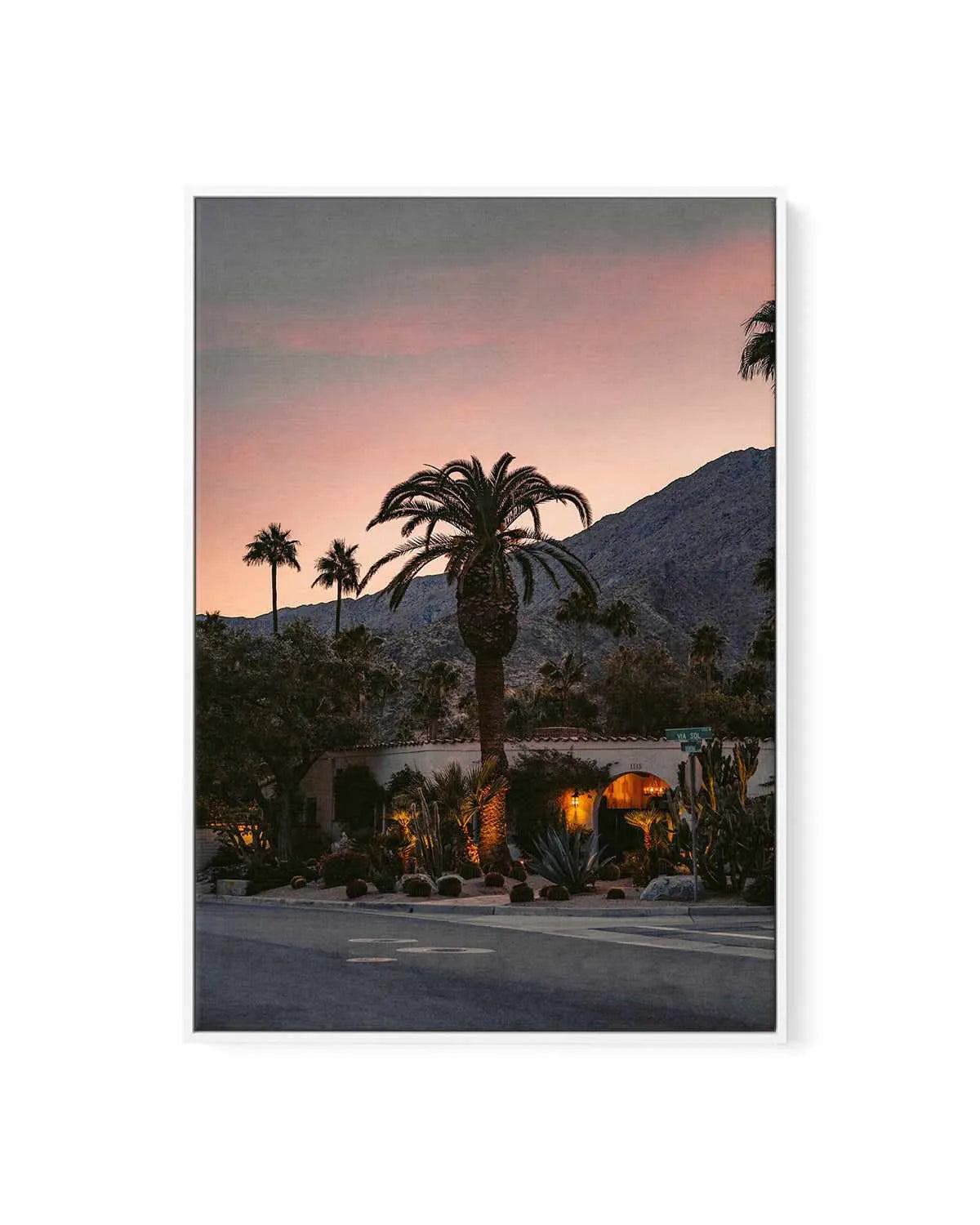 Palm Springs Sunsets by Finn Skagn | Framed Canvas Art Print from Olive et Oriel where you can shop wallpaper and artworks online
