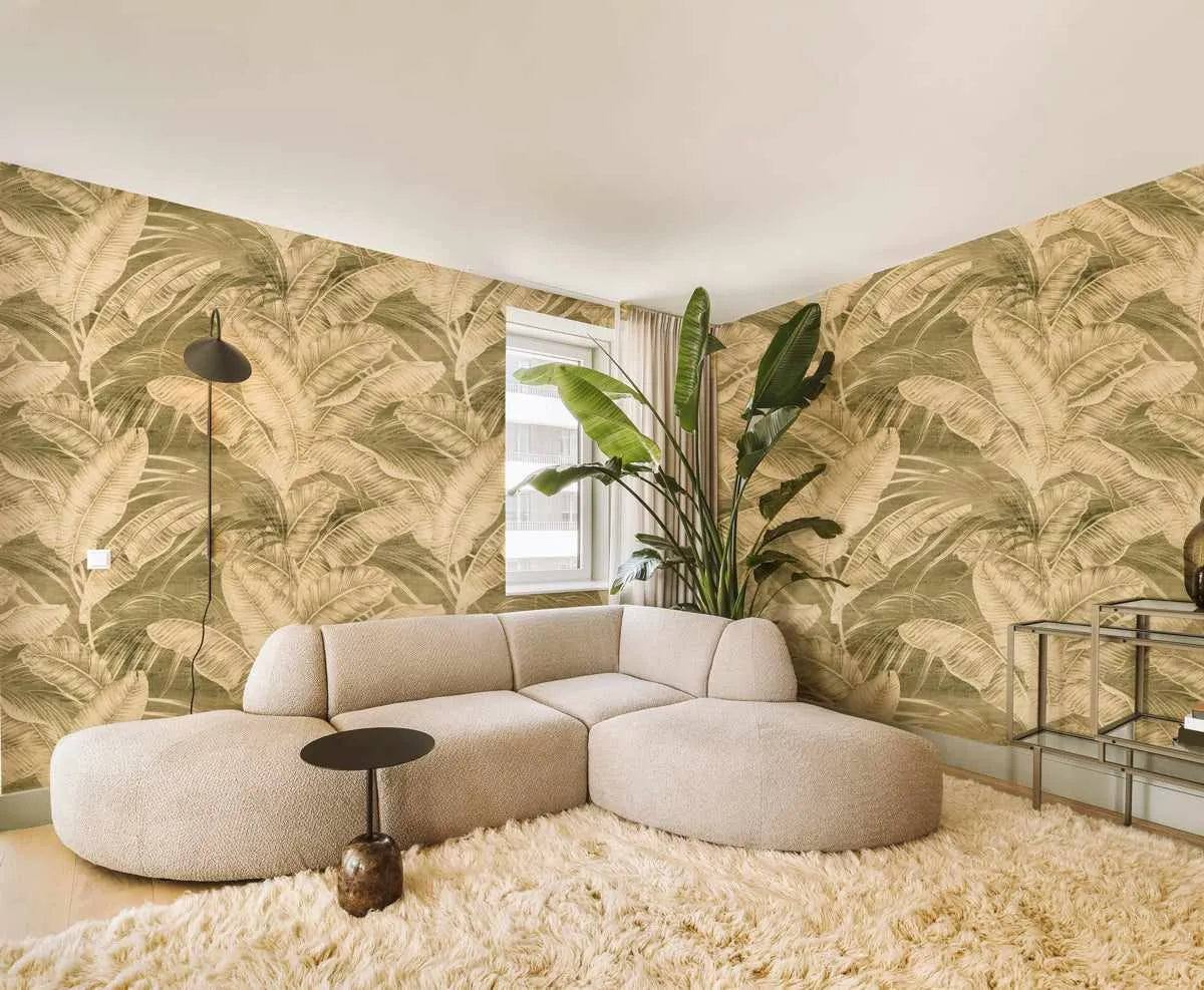 Palm Springs in Khaki Wallpaper from Olive et Oriel where you can shop wallpaper and artworks online