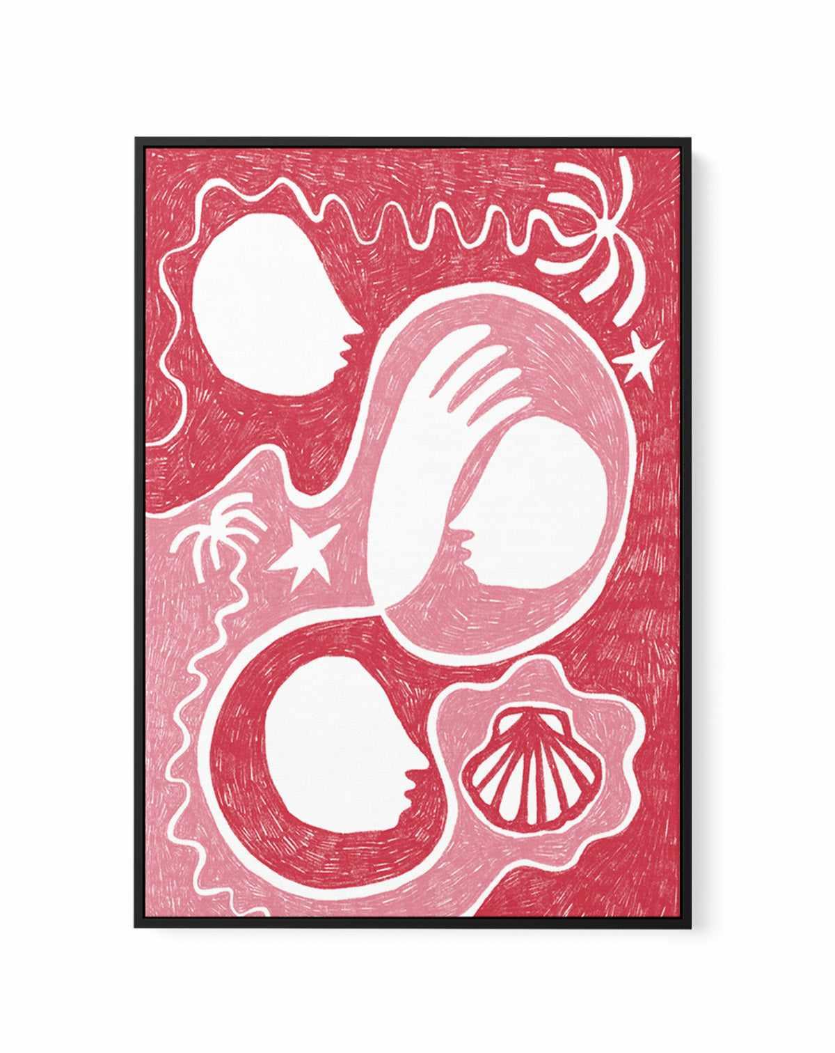 Palm Tree Island 1 Pink by Shatha Al Dafai | Framed Canvas Art Print from Olive et Oriel where you can shop wallpaper and artworks online
