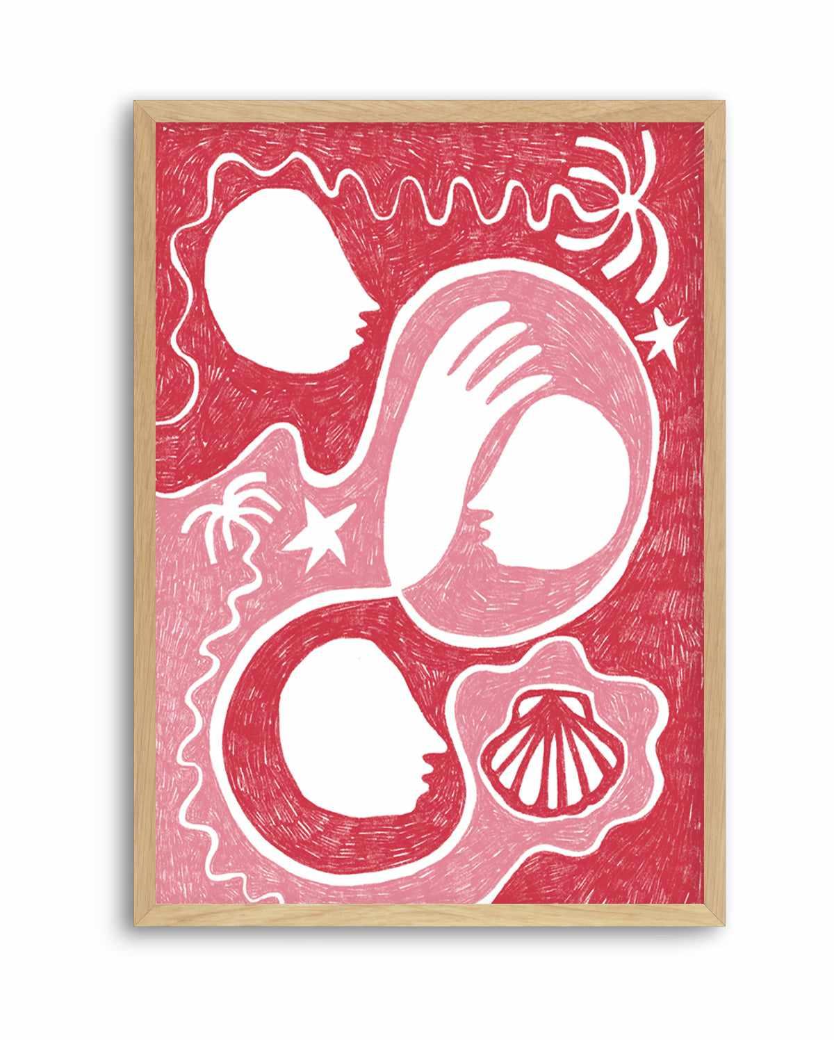 Palm Tree Island 1 Pink by Shatha Al Dafai | Art Print from Olive et Oriel where you can shop wallpaper and artworks online