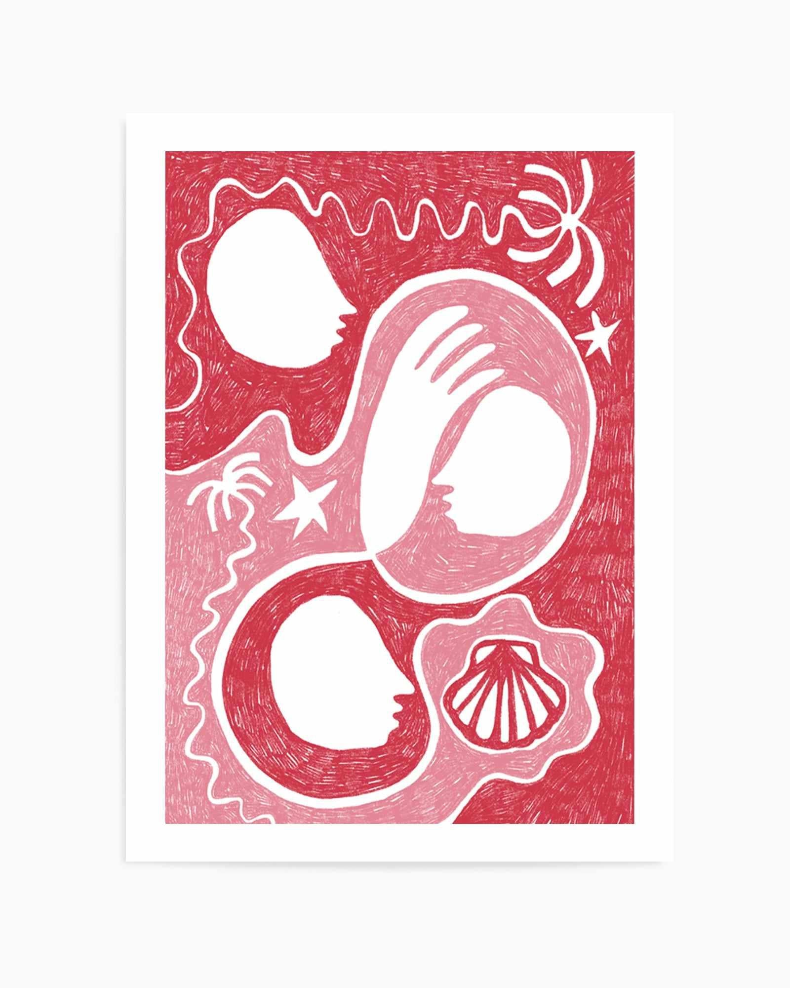 Palm Tree Island 1 Pink by Shatha Al Dafai | Art Print from Olive et Oriel where you can shop wallpaper and artworks online