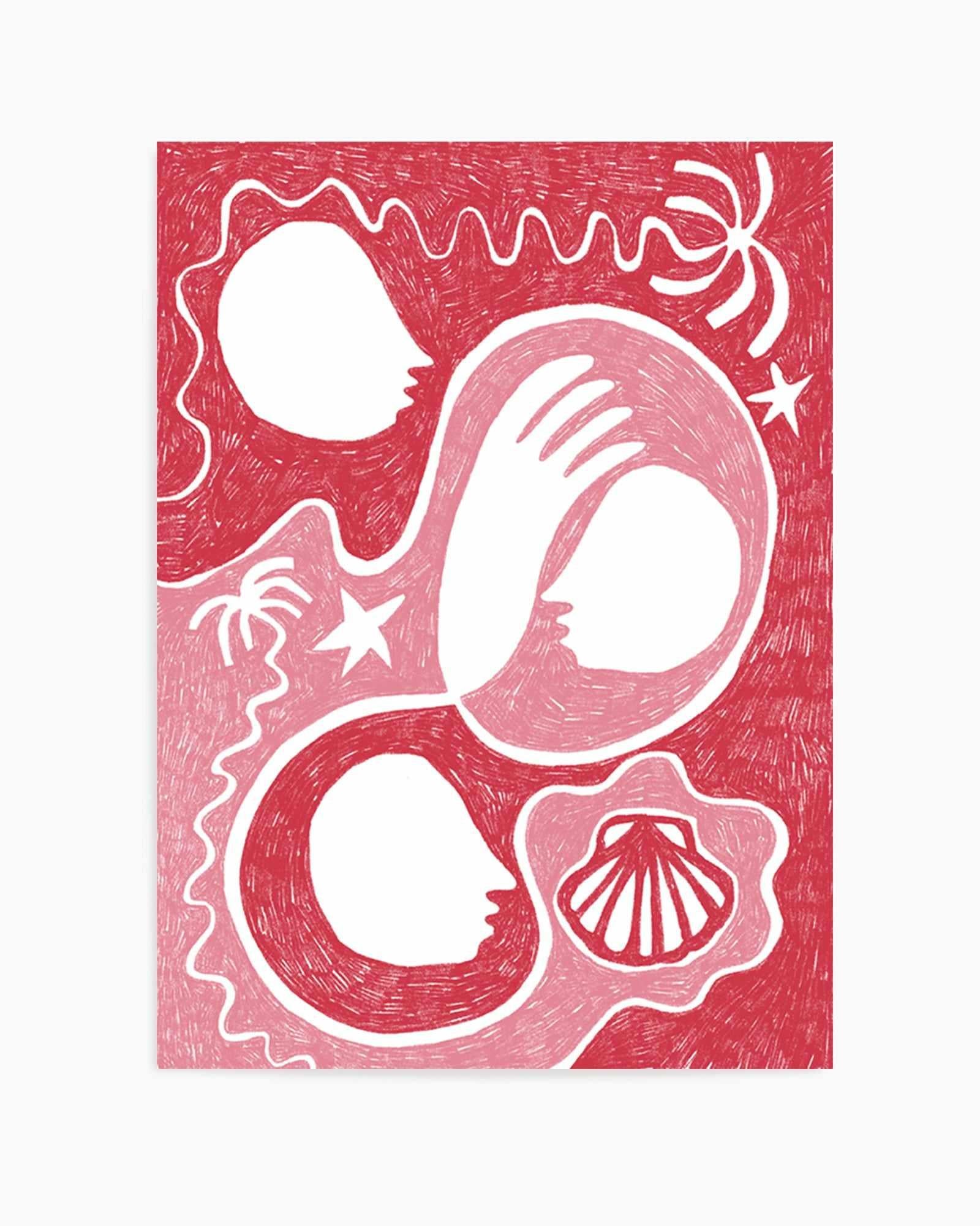 Palm Tree Island 1 Pink by Shatha Al Dafai | Art Print from Olive et Oriel where you can shop wallpaper and artworks online