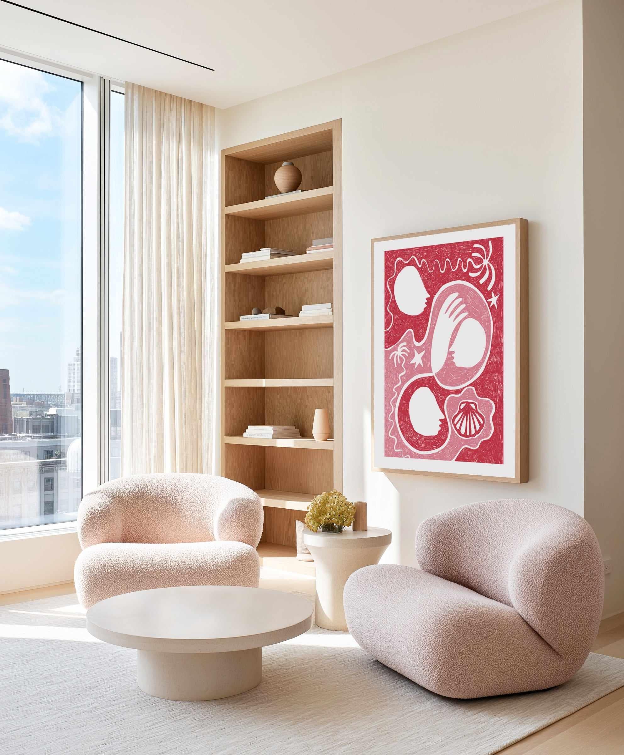 Palm Tree Island 1 Pink by Shatha Al Dafai | Art Print from Olive et Oriel where you can shop wallpaper and artworks online