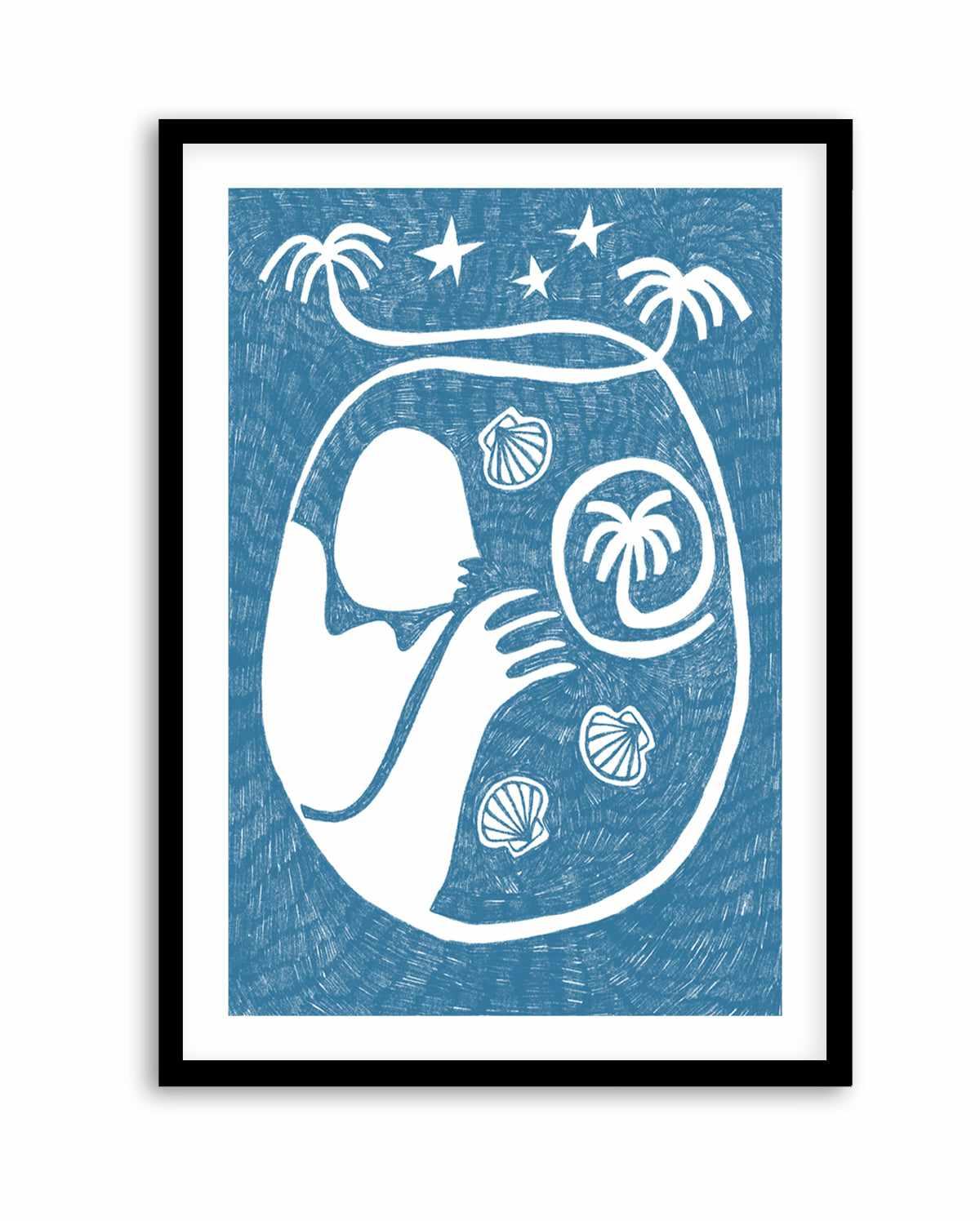 Palm Tree Island 2 Baby Blue by Shatha Al Dafai | Art Print from Olive et Oriel where you can shop wallpaper and artworks online