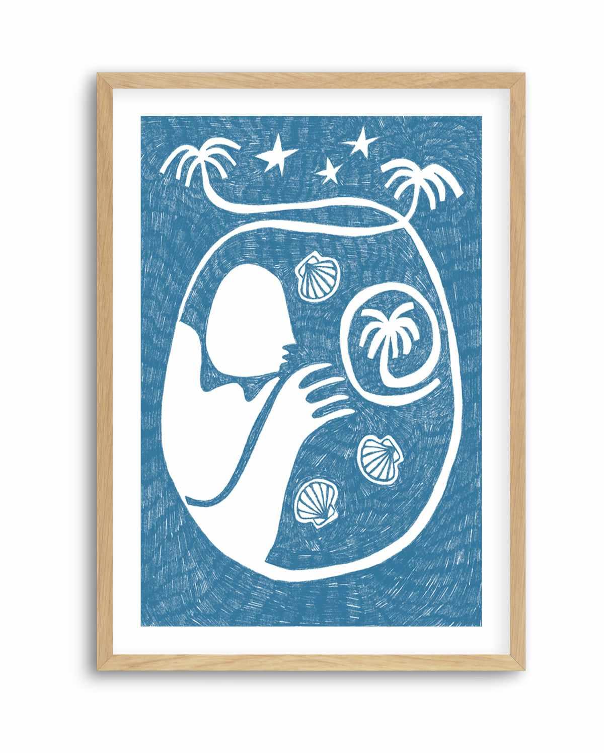 Palm Tree Island 2 Baby Blue by Shatha Al Dafai | Art Print from Olive et Oriel where you can shop wallpaper and artworks online