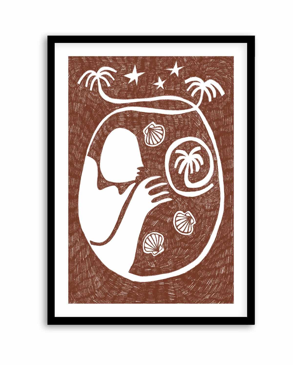 Palm Tree Island 2 Brown by Shatha Al Dafai | Art Print from Olive et Oriel where you can shop wallpaper and artworks online