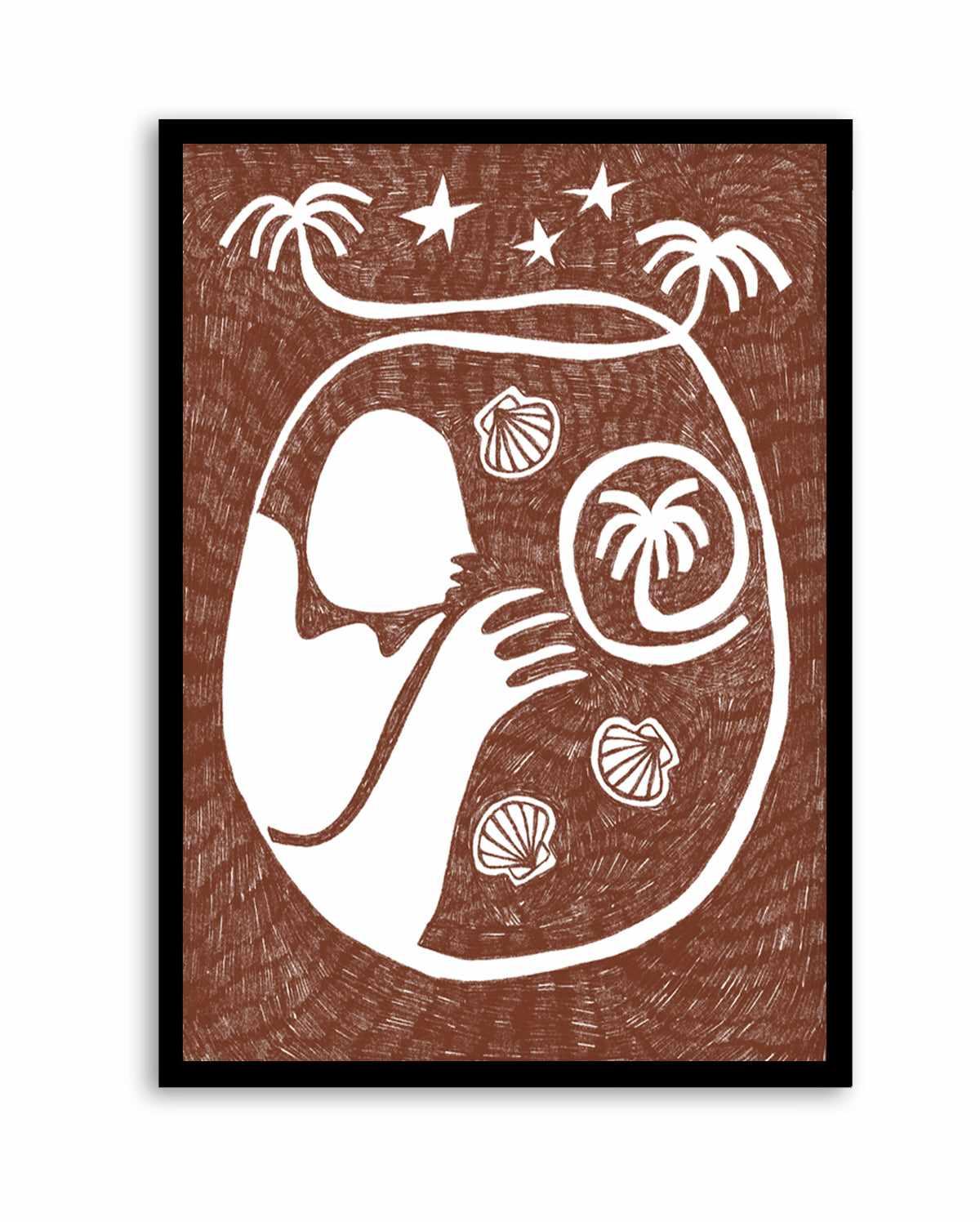 Palm Tree Island 2 Brown by Shatha Al Dafai | Art Print from Olive et Oriel where you can shop wallpaper and artworks online
